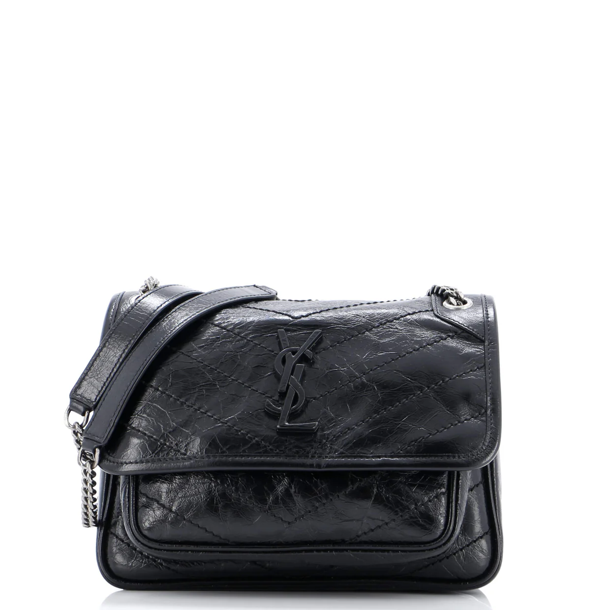 Niki Chain Flap Bag Matelasse Chevron Leather Baby - Deep Luxury