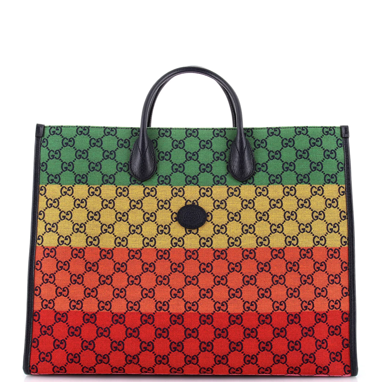 Structured Top Handle Open Tote Multicolor GG Canvas Large - Deep Luxury