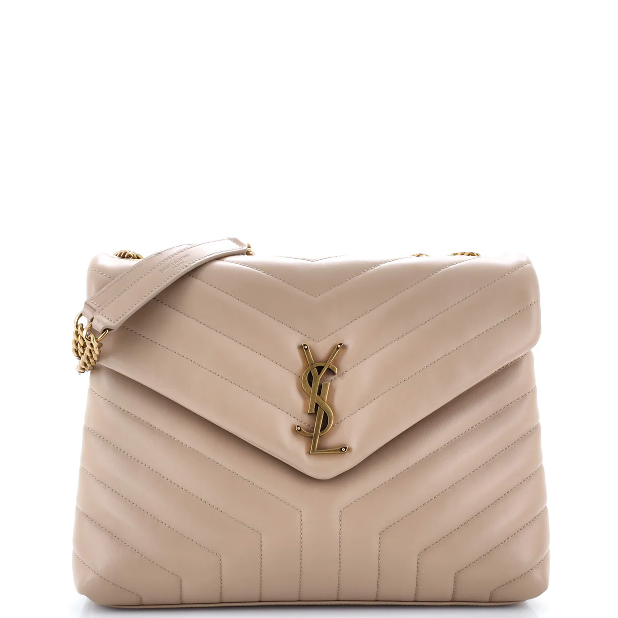 Loulou Shoulder Bag Matelasse Chevron Leather Medium - Deep Luxury