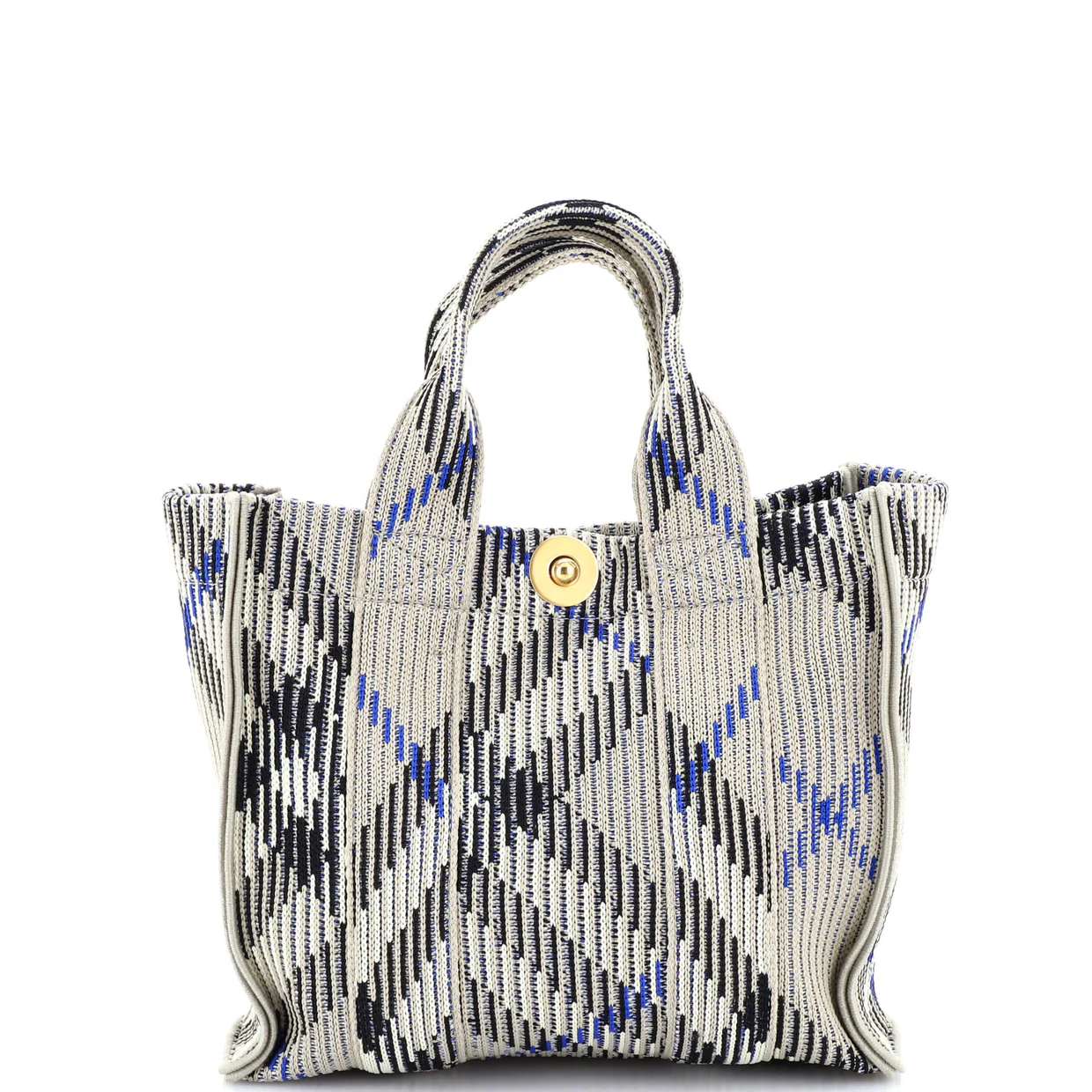 Convertible Shopper Tote Knit Check Jacquard Mini - Deep Luxury