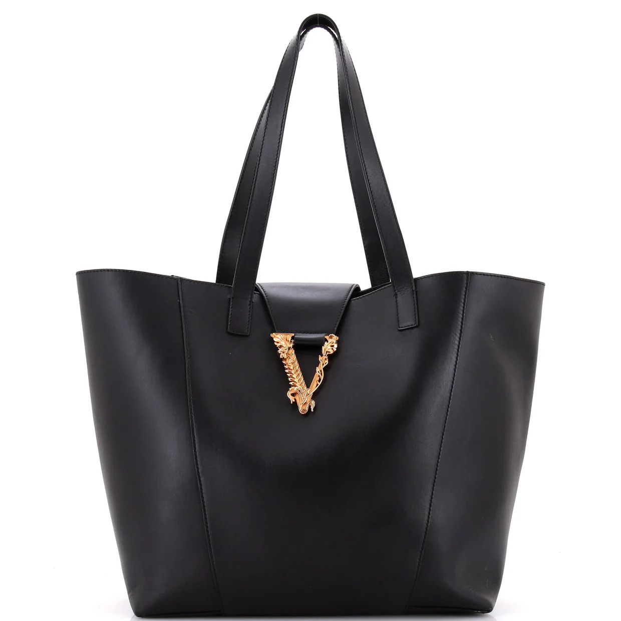 Virtus Open Shopping Tote Leather Medium - Deep Luxury