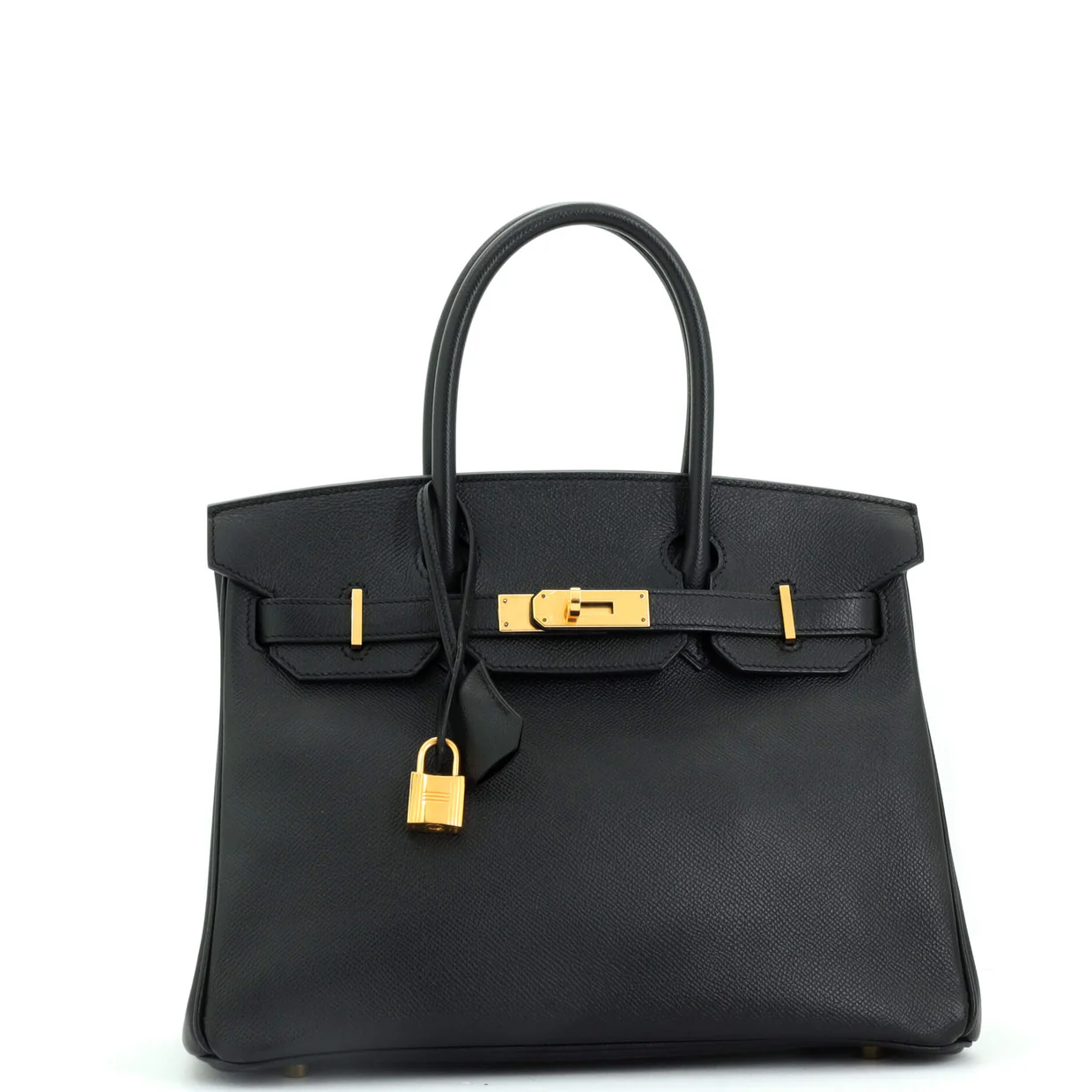 Birkin Handbag Noir Epsom with Gold Hardware 30 - Deep Luxury