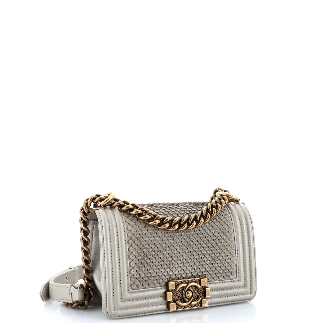 Boy Flap Bag Scaled Lambskin Small - Deep Luxury