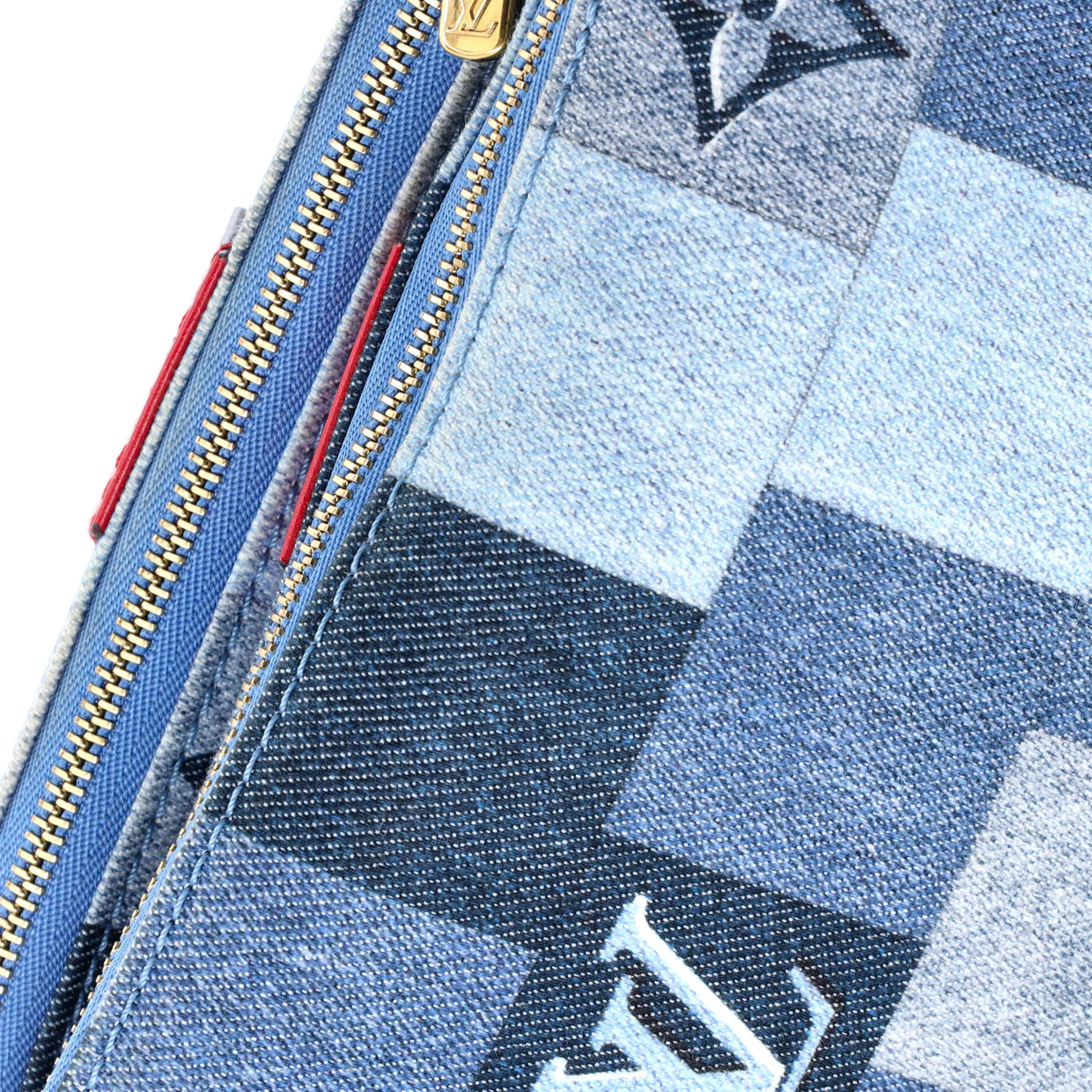 Multi Pochette Accessoires Damier and Monogram Patchwork Denim - Deep Luxury