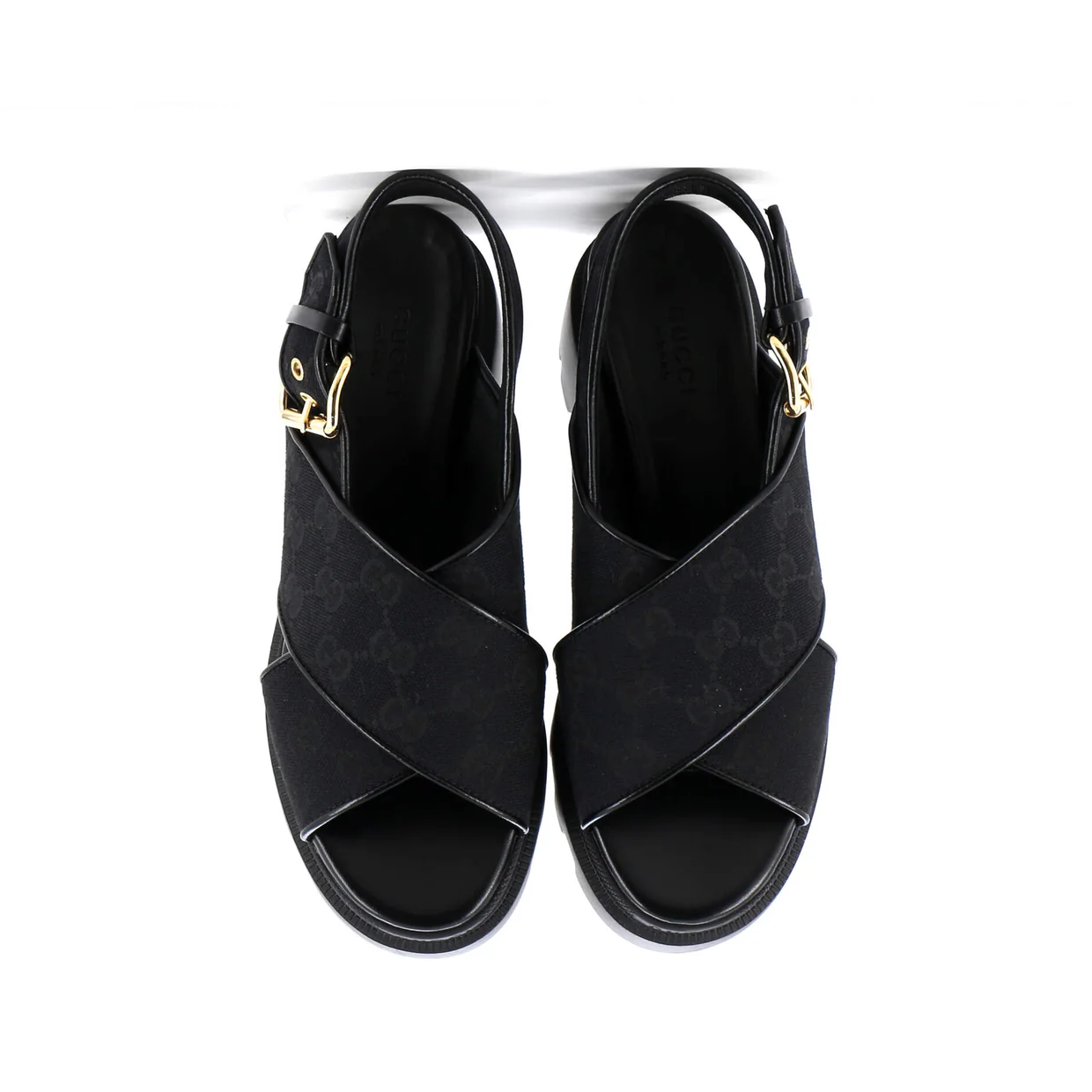 Women's Lug Sole Platform Slingback Sandals GG Canvas - Deep Luxury