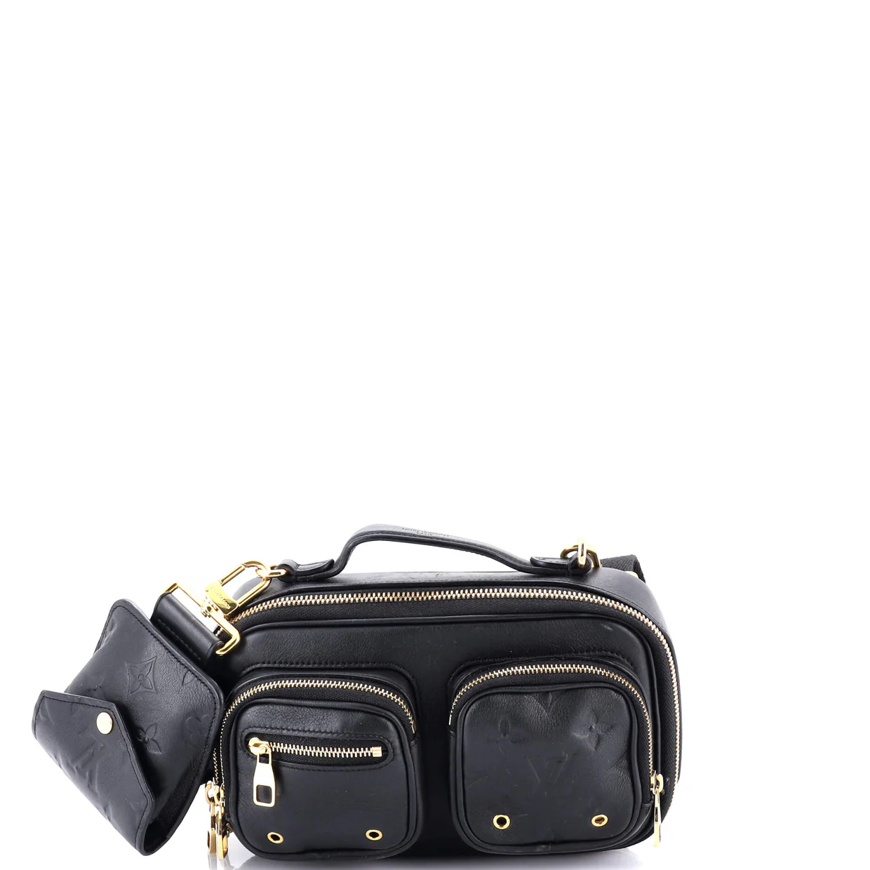 Utility Crossbody Bag Calfskin with Embossed Monogram Detail - Deep Luxury
