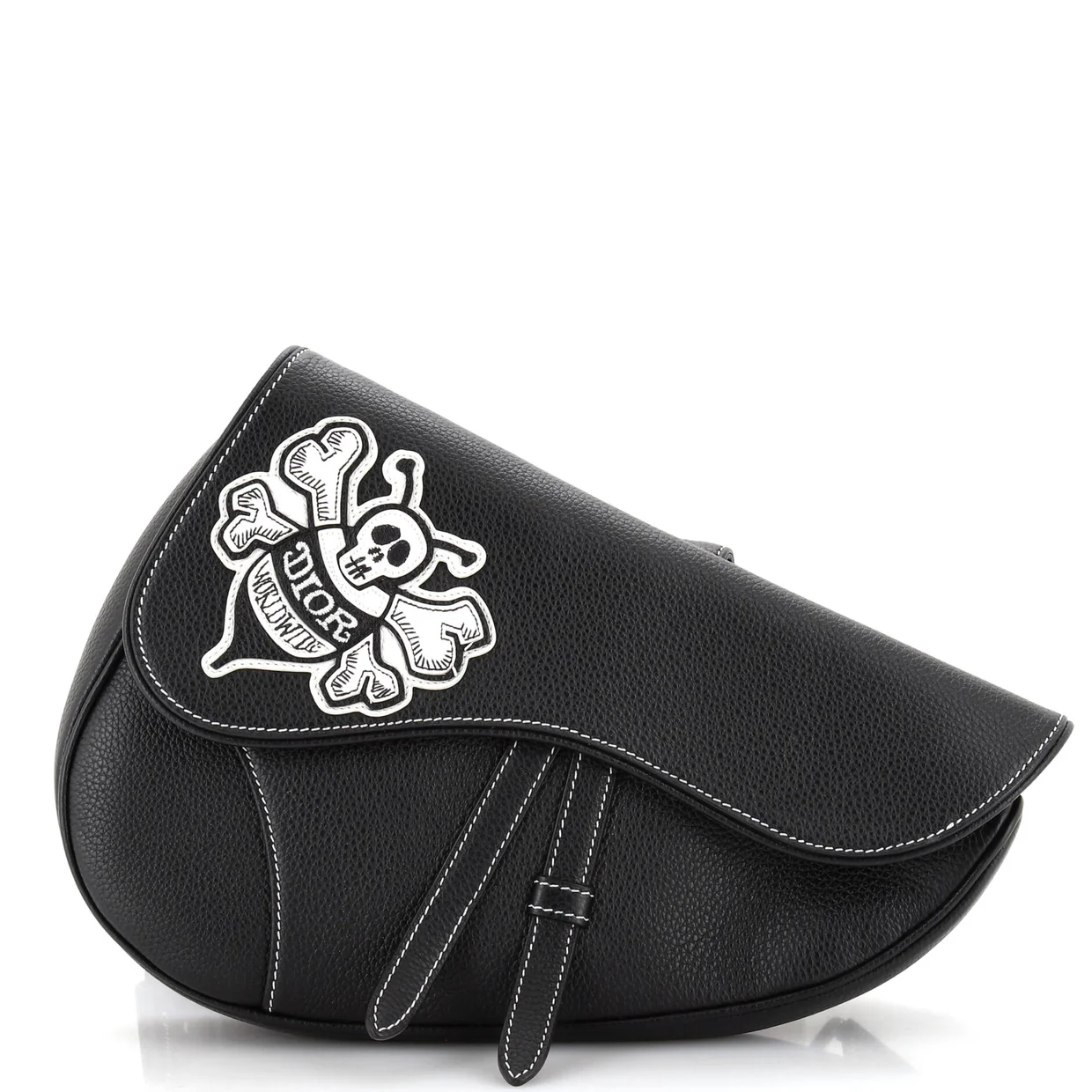 Shawn Stussy Saddle Crossbody Bag Leather with Applique - Deep Luxury