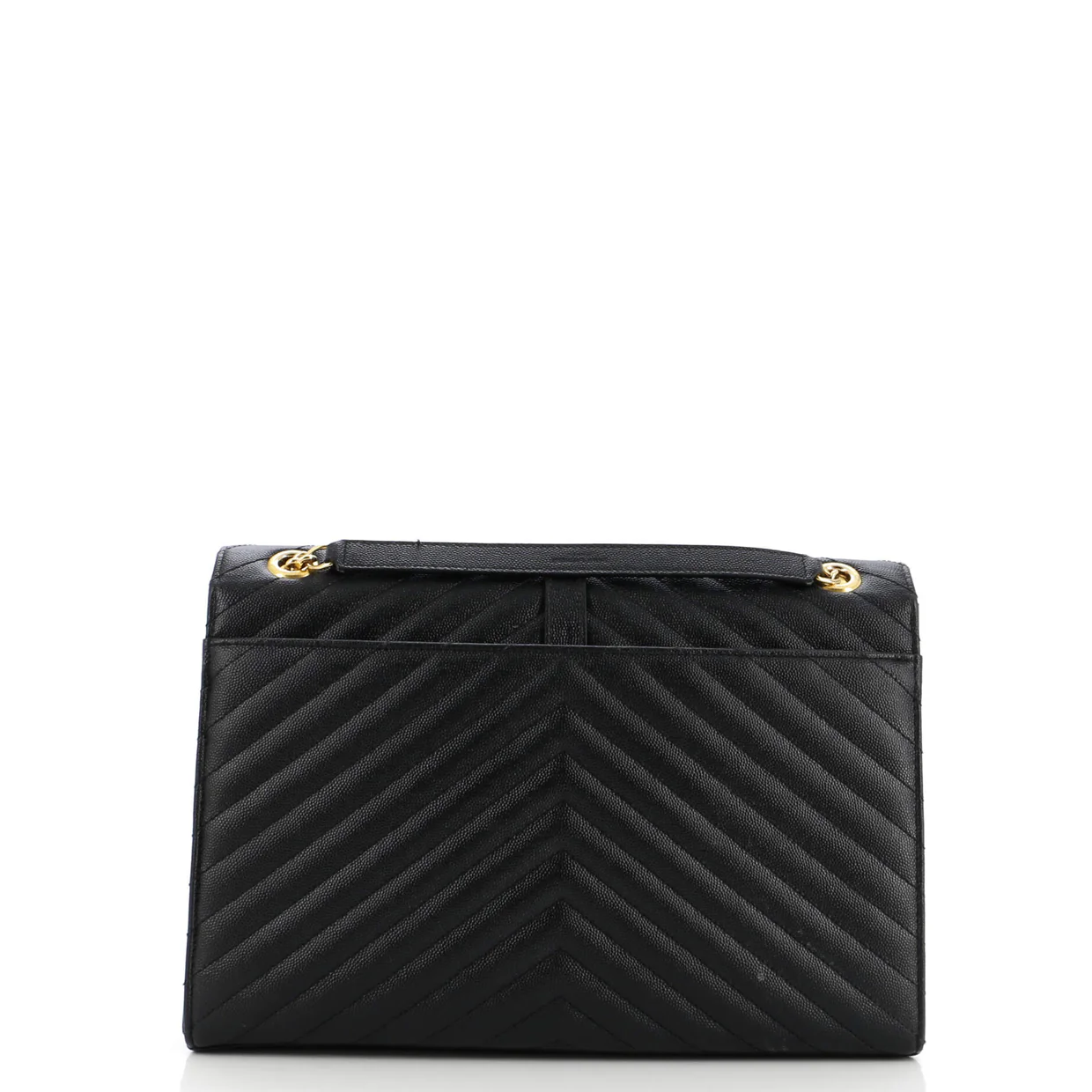 Classic Monogram Envelope Satchel Matelasse Chevron Leather Large - Deep Luxury