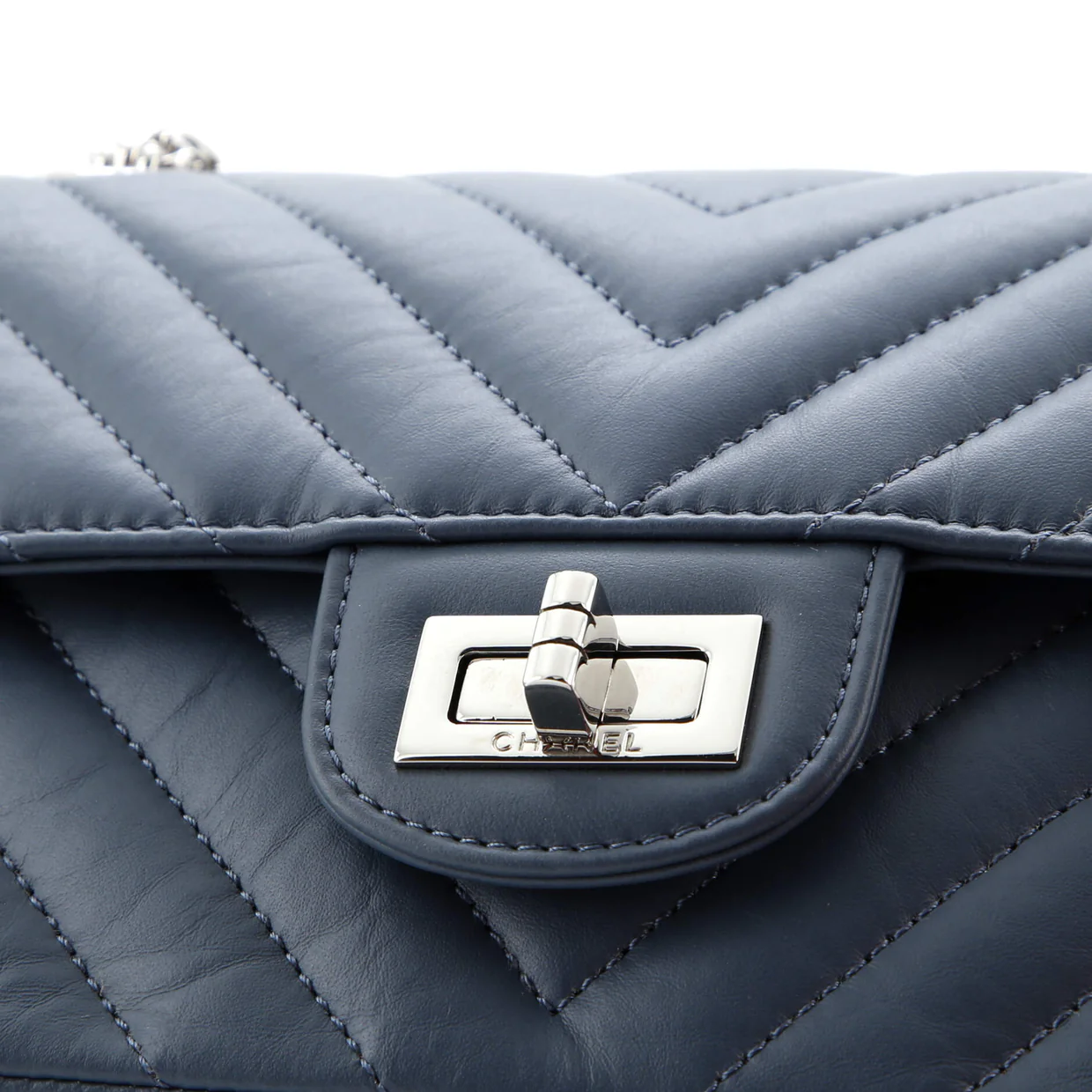 Reissue 2.55 Flap Bag Chevron Aged Calfskin Mini - Deep Luxury