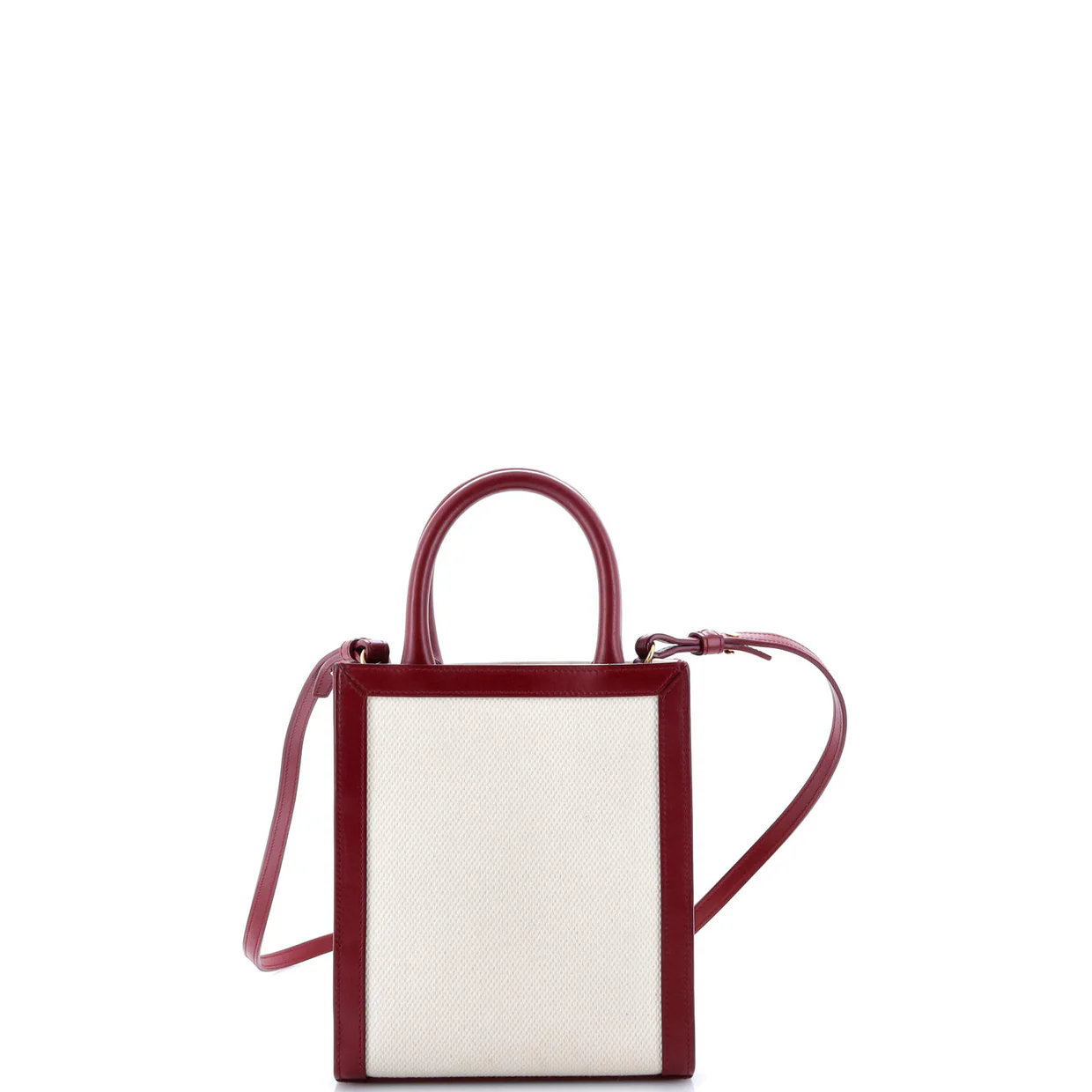 Vertical Cabas Tote Canvas with Leather Mini - Deep Luxury