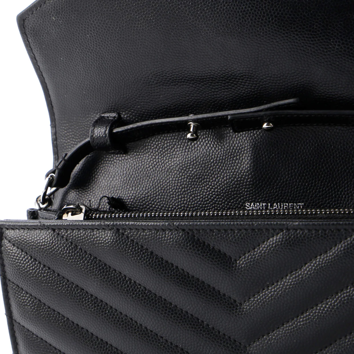 Classic Monogram Wallet on Chain Matelasse Chevron Leather Medium - Deep Luxury