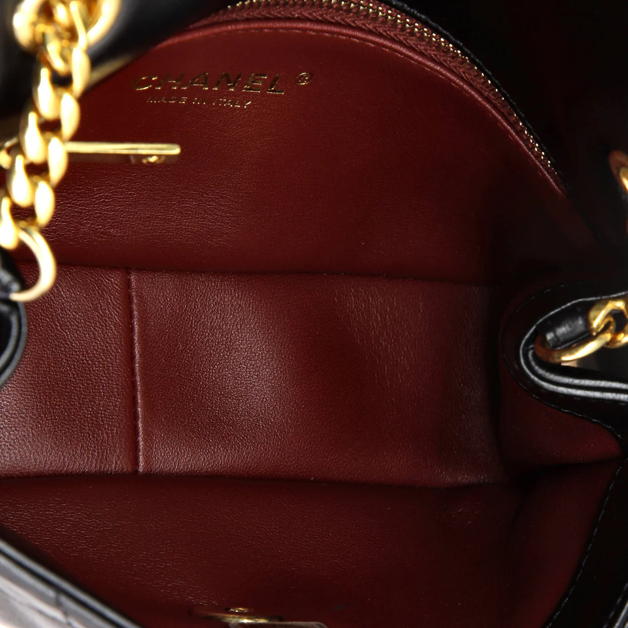 Resin Pearl Chain Flap Bag Quilted Lambskin Small - Deep Luxury