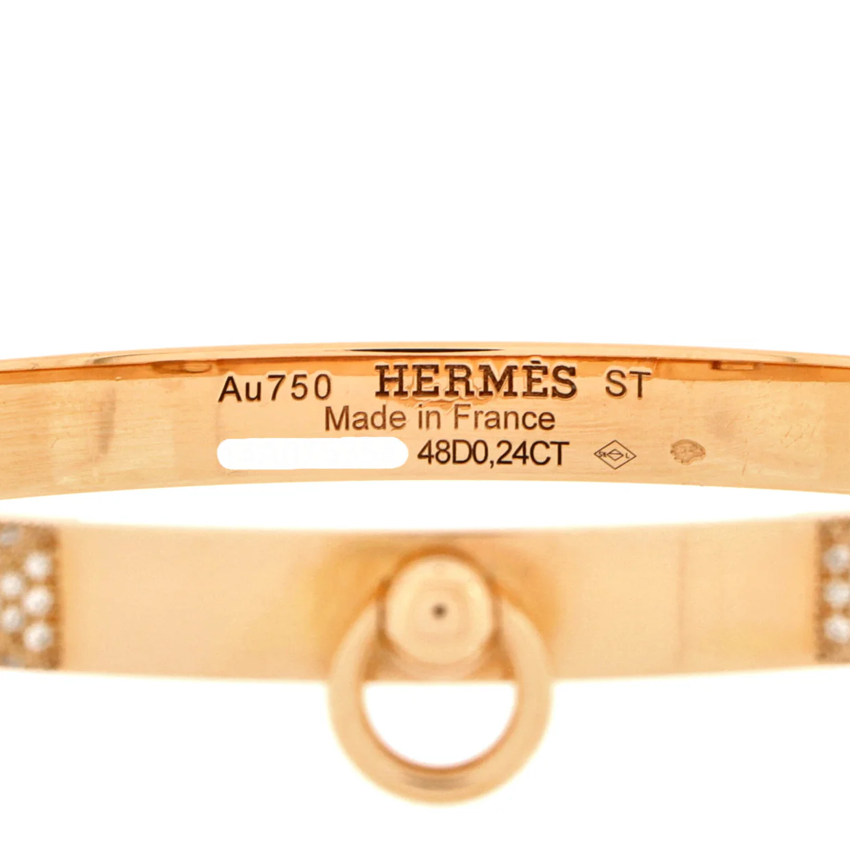 Collier de Chien Bracelet 18K Rose Gold with Pave Diamond Studs PM - Deep Luxury