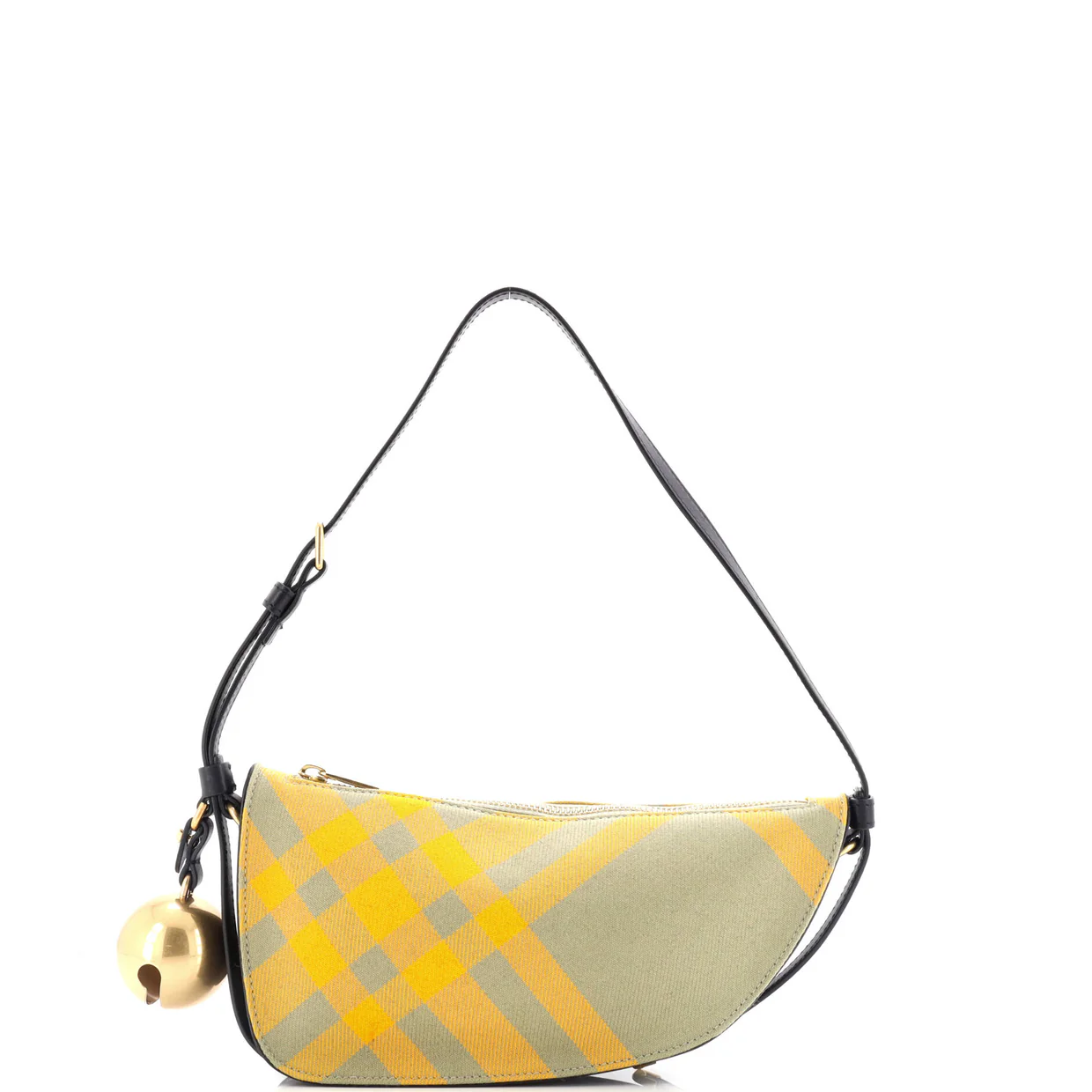 Shield Sling Shoulder Bag Check Canvas and Leather Mini - Deep Luxury