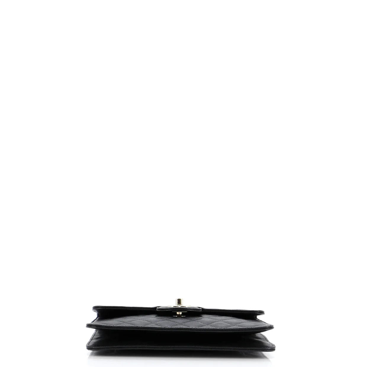 Square Classic Flap Clutch Quilted Caviar - Deep Luxury