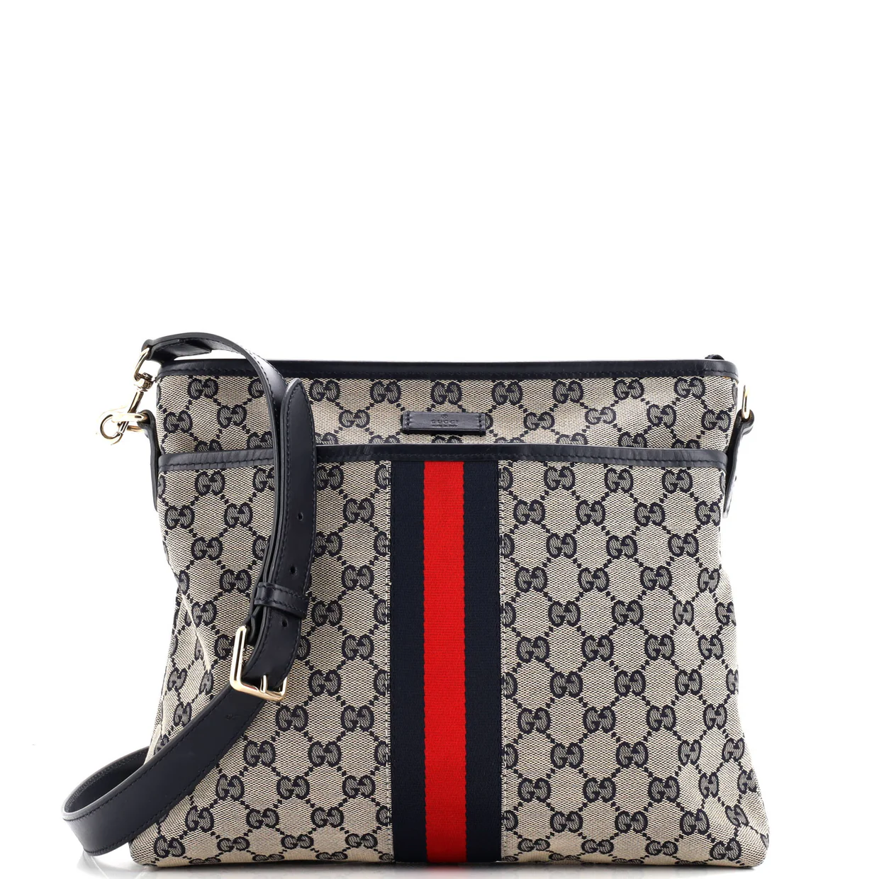 Front Pocket Web Messenger GG Canvas Small - Deep Luxury