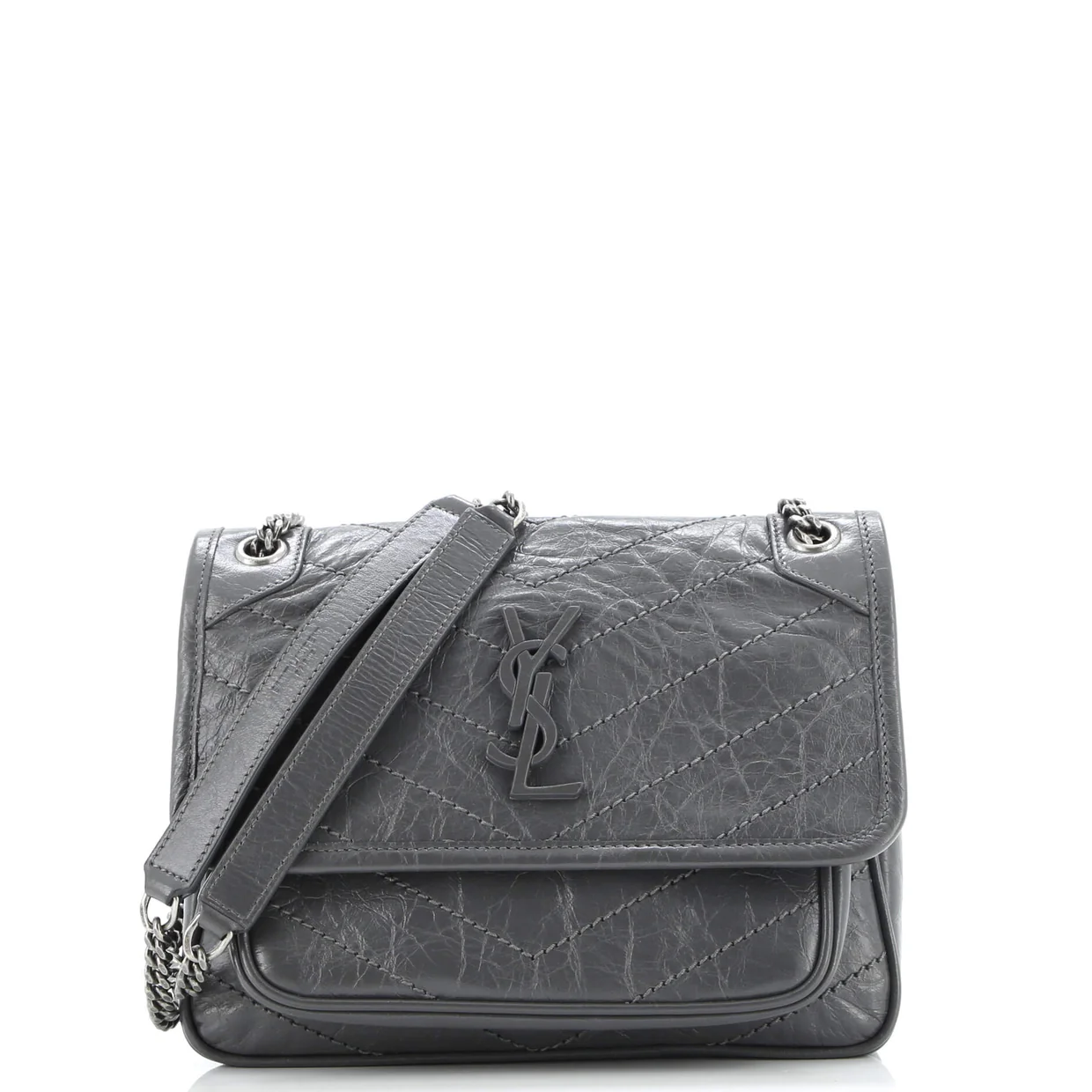 Niki Chain Flap Bag Matelasse Chevron Leather Baby - Deep Luxury