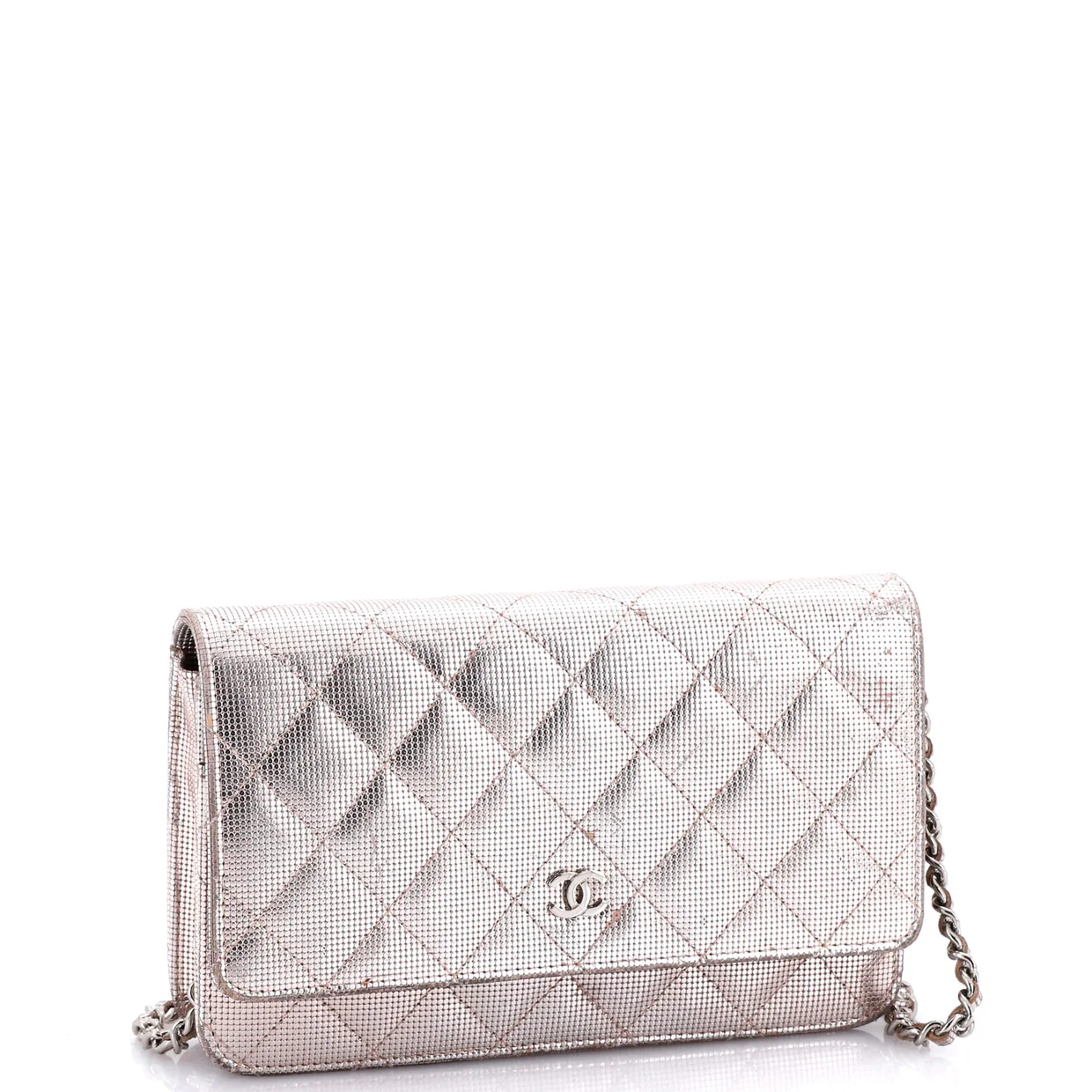 Wallet on Chain Pixel Effect Quilted Calfskin - Deep Luxury