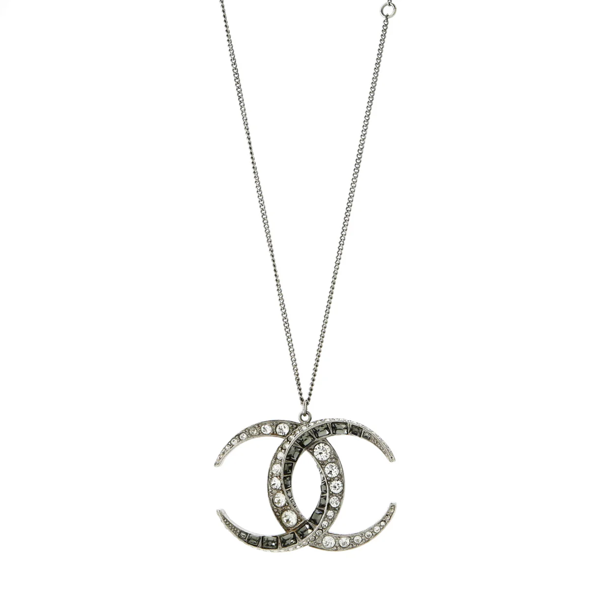 CC Dubai Moon Pendant Necklace Metal with Crystals - Deep Luxury