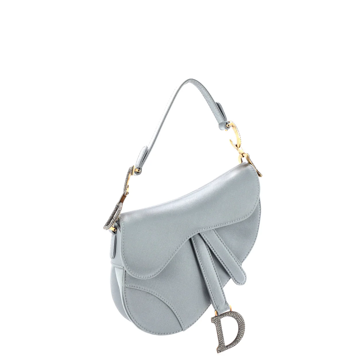 Saddle Handbag Satin with Crystals Mini - Deep Luxury