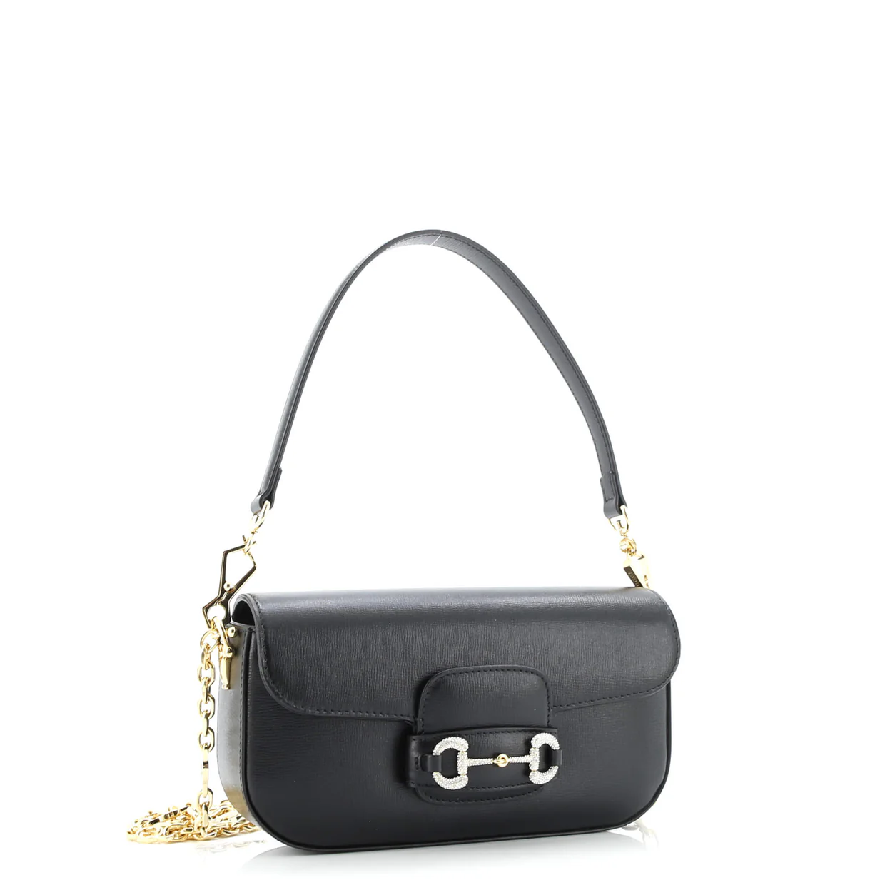 Horsebit 1955 Shoulder Bag Leather with Crystal Detail Mini - Deep Luxury
