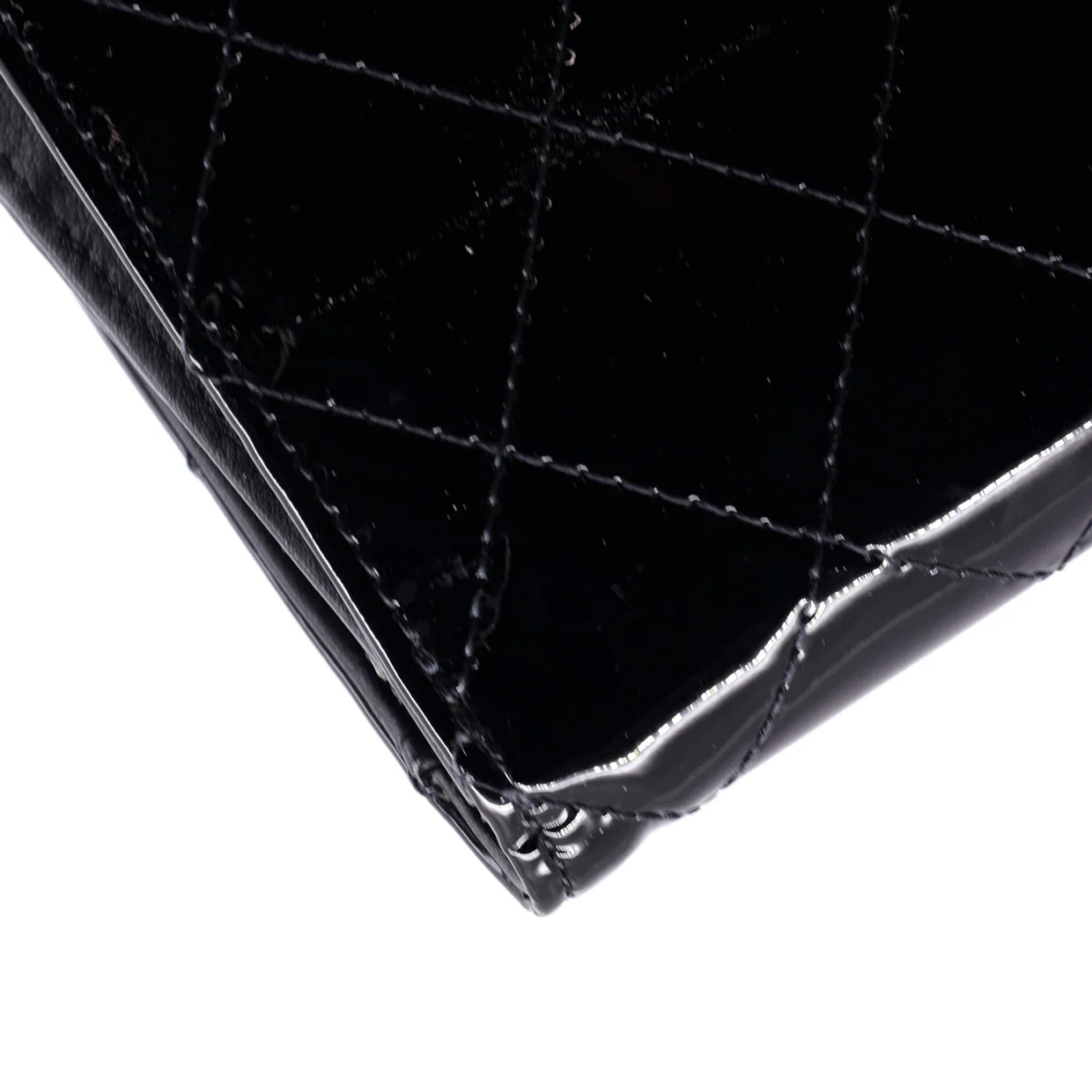 CC Brilliant Flap Wallet Quilted Patent Long - Deep Luxury
