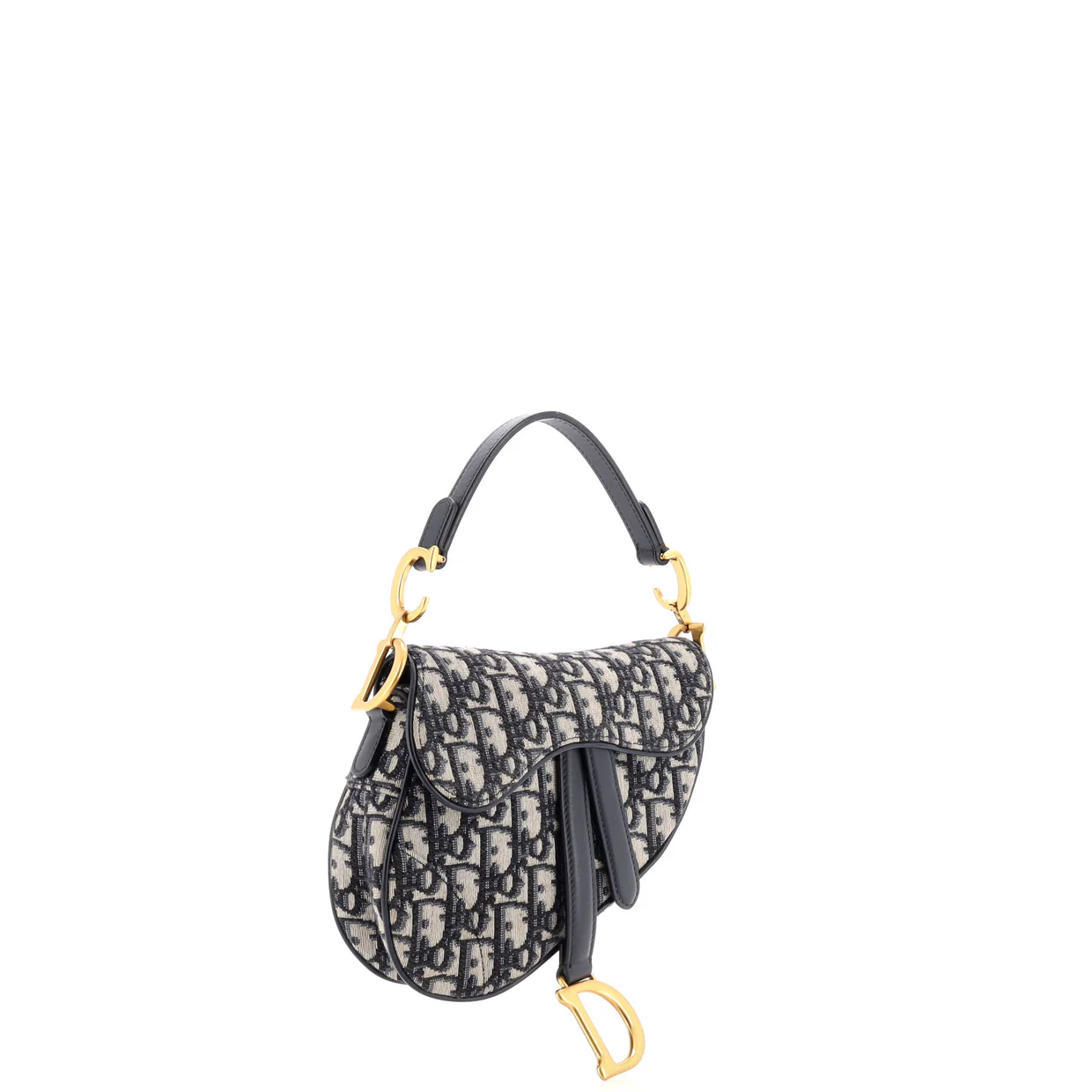 Saddle Handbag with Strap Oblique Canvas Mini - Deep Luxury