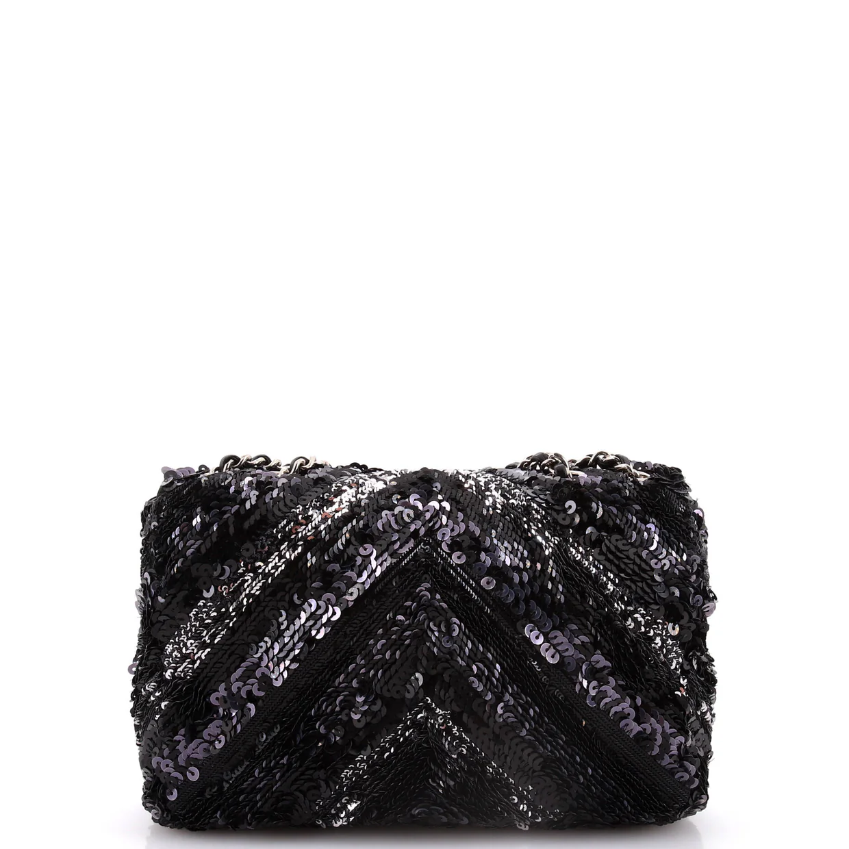 CC Flap Bag Chevron Sequins Mini - Deep Luxury