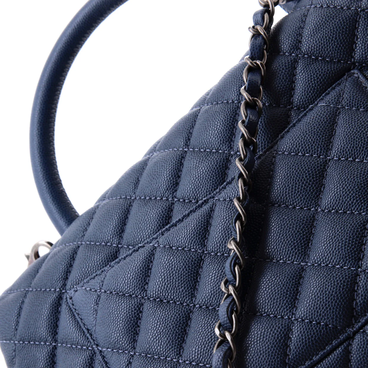 Coco Top Handle Bag Quilted Caviar Small - Deep Luxury