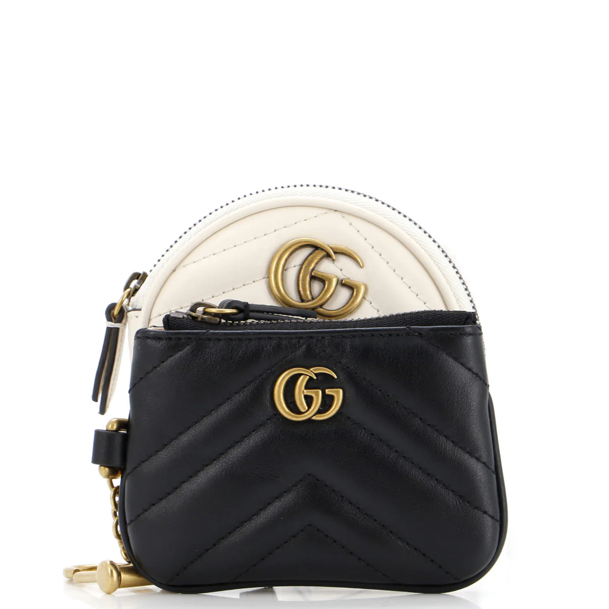 GG Marmont Coin Purse And Key Case Matelasse Chevron Leather - Deep Luxury