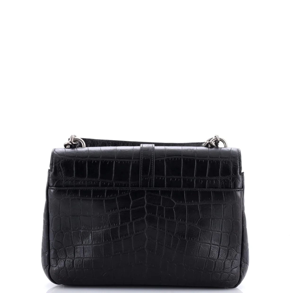 Classic Monogram College Bag Crocodile Embossed Leather Medium - Deep Luxury