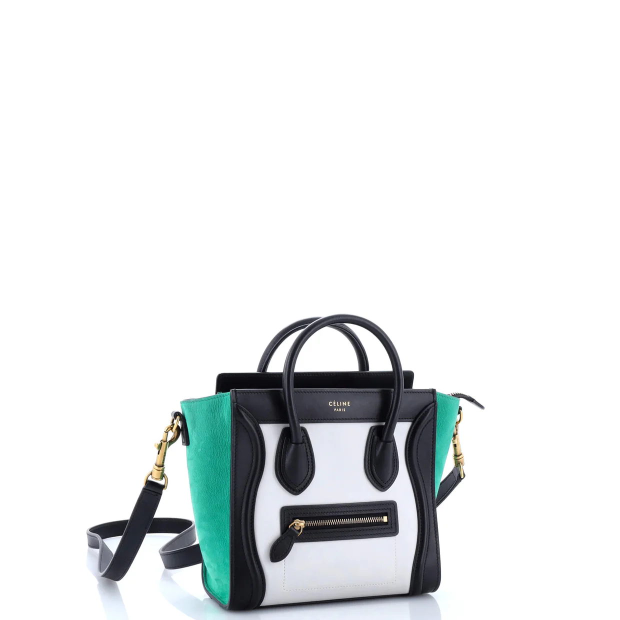 Tricolor Luggage Bag Leather Nano - Deep Luxury