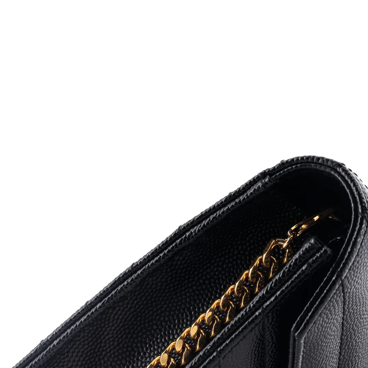Classic Monogram Wallet on Chain Matelasse Chevron Leather Small - Deep Luxury