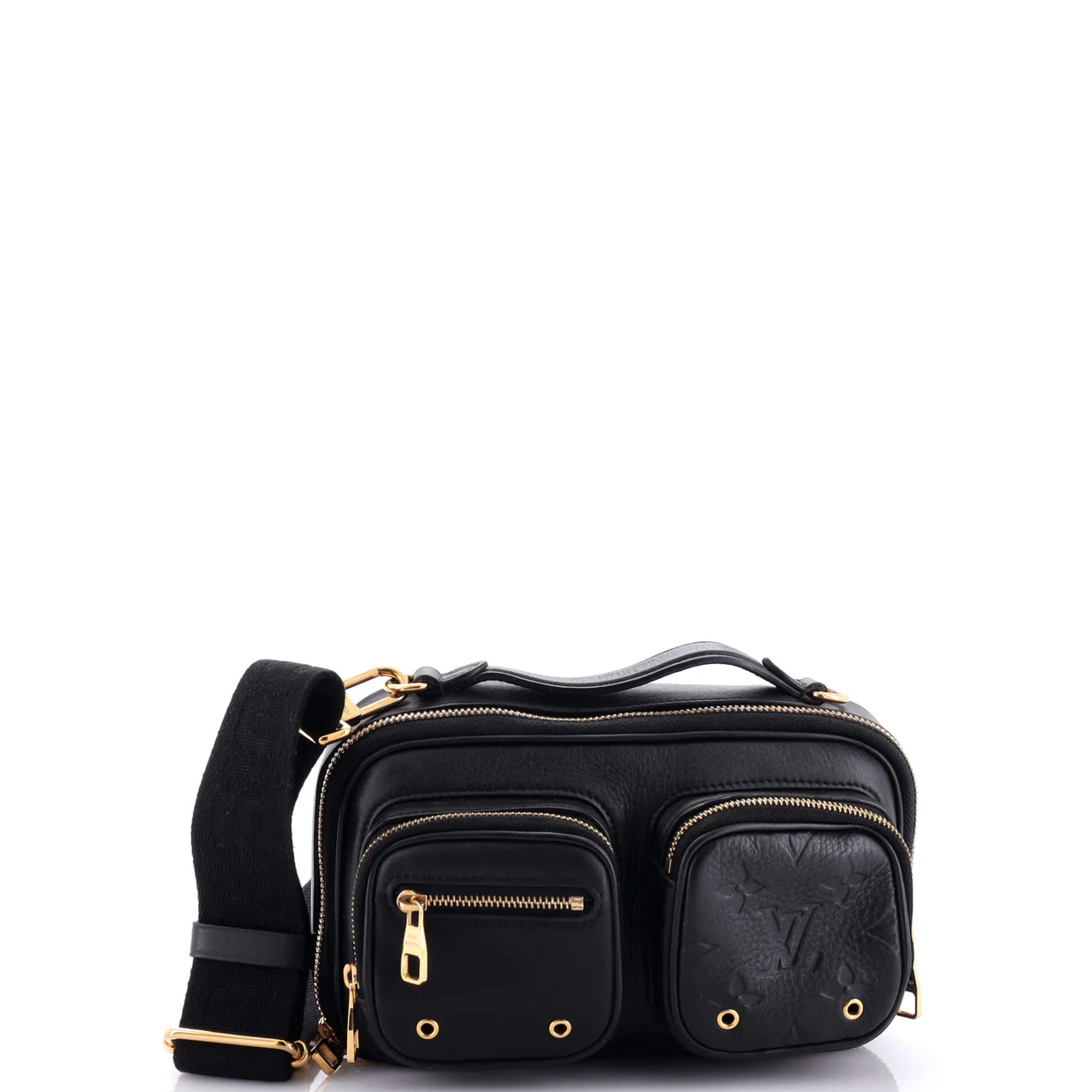 Utility Crossbody Bag Calfskin with Embossed Monogram Detail - Deep Luxury