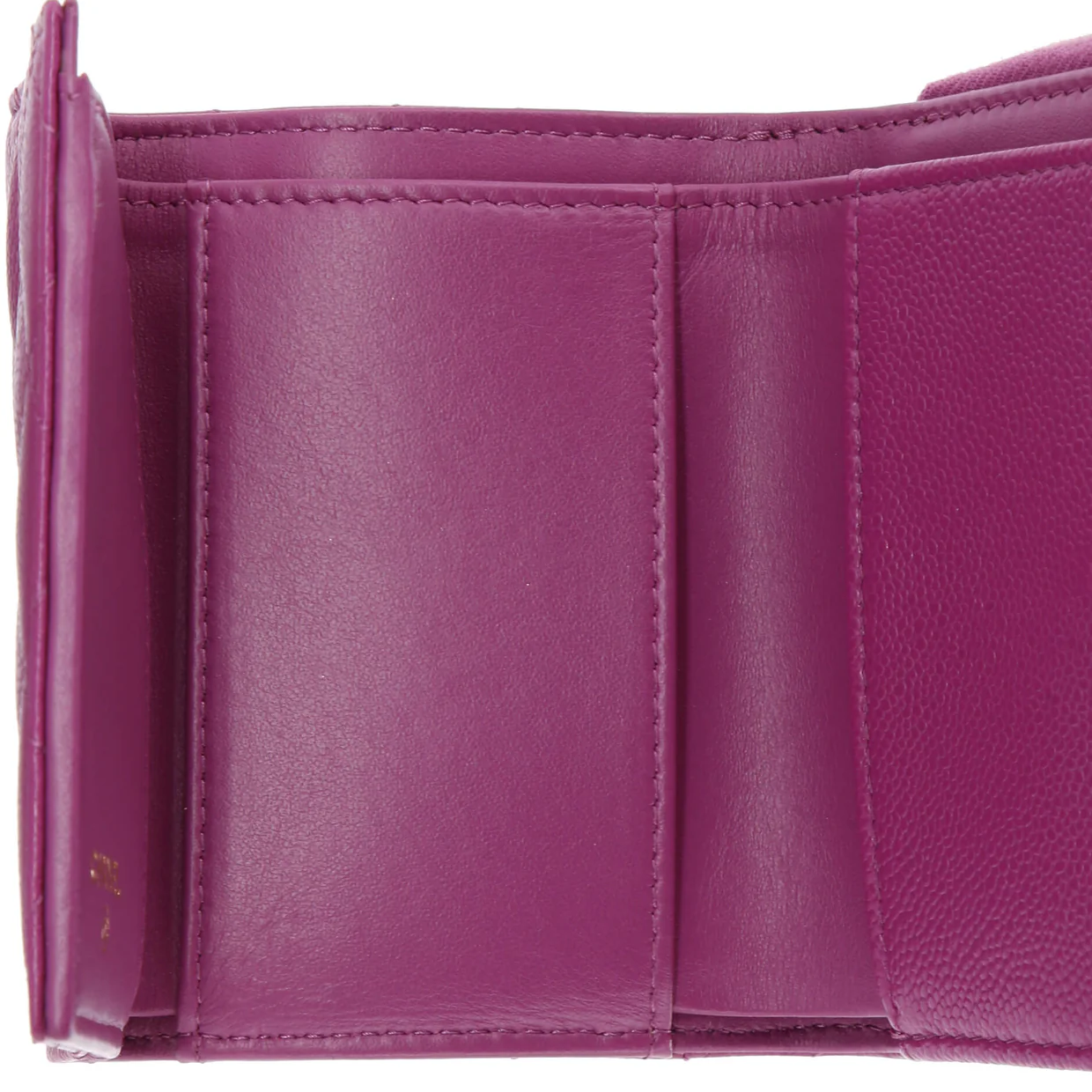 CC Zip Trifold Wallet Quilted Caviar Compact - Deep Luxury