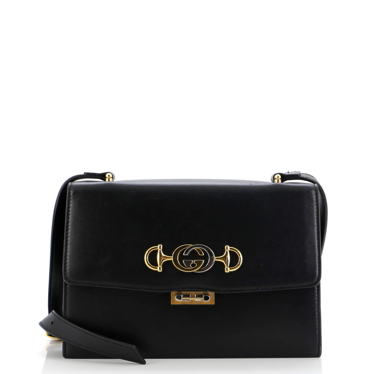 Zumi Flap Shoulder Bag Leather Small - Deep Luxury