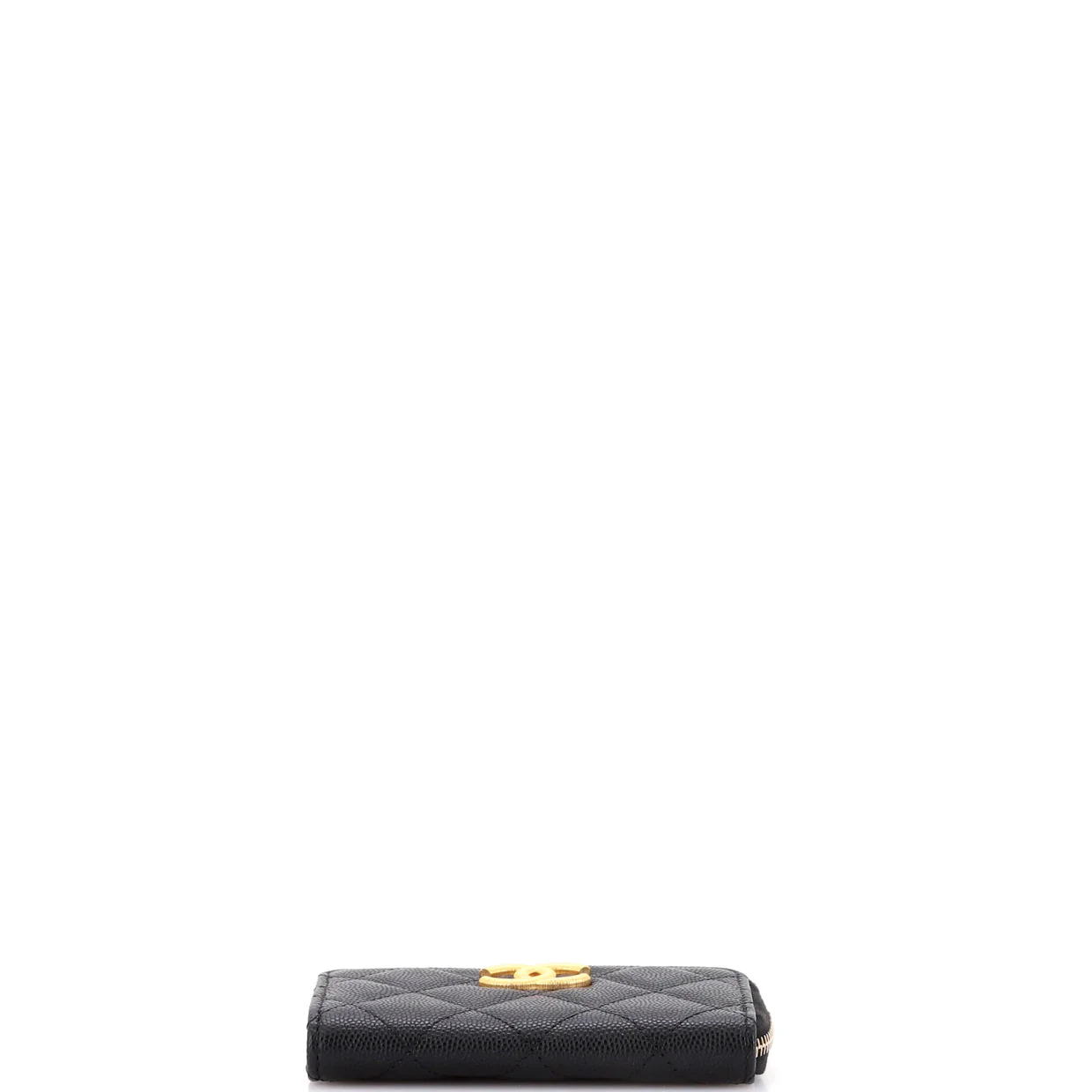 Textured CC Zipped Key Holder Quilted Caviar - Deep Luxury