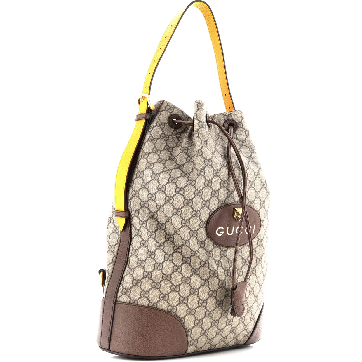 Neo Vintage Drawstring Bucket Backpack GG Coated Canvas Large - Deep Luxury