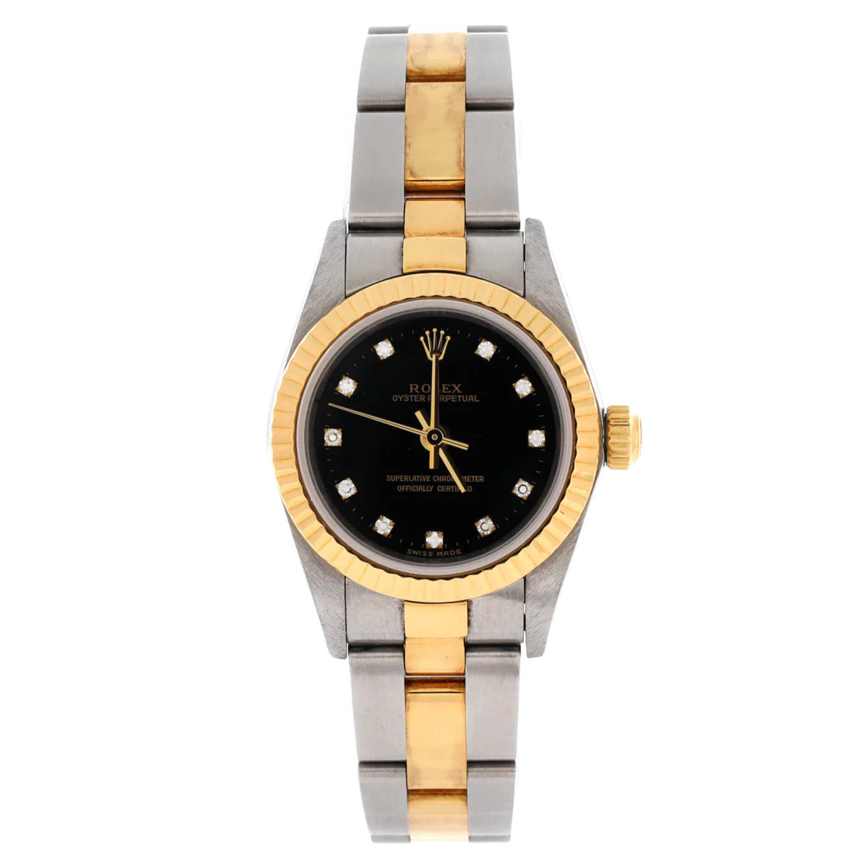 Oyster Perpetual Automatic Watch Stainless Steel and Yellow Gold with Diamond Markers 24 - Deep Luxury