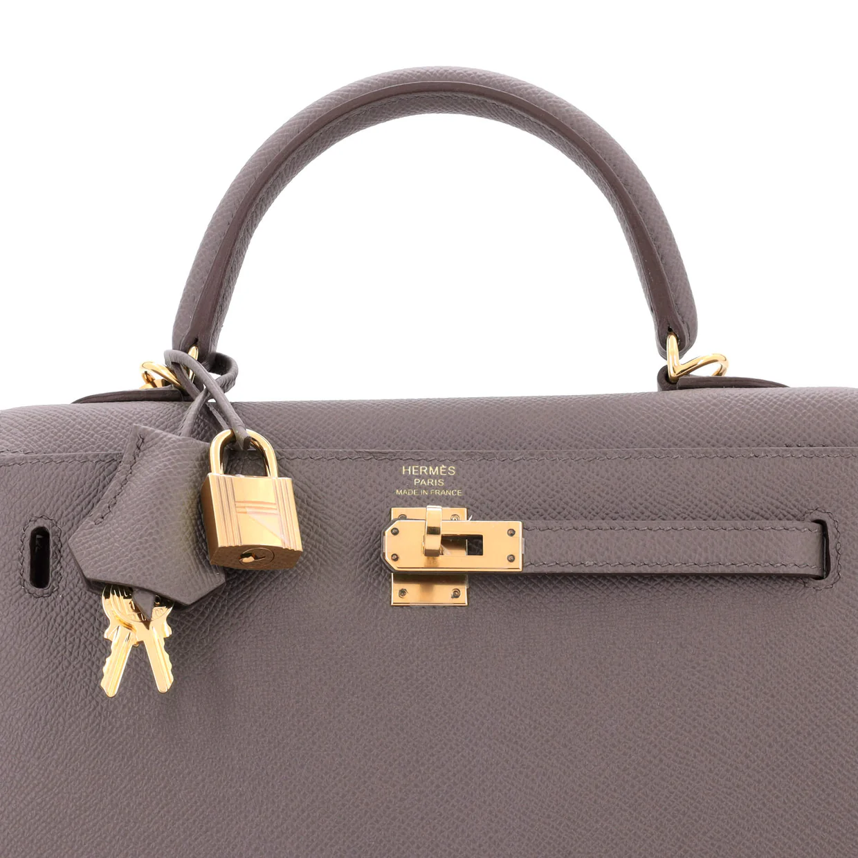 Kelly Handbag Grey Epsom with Gold Hardware 25 - Deep Luxury