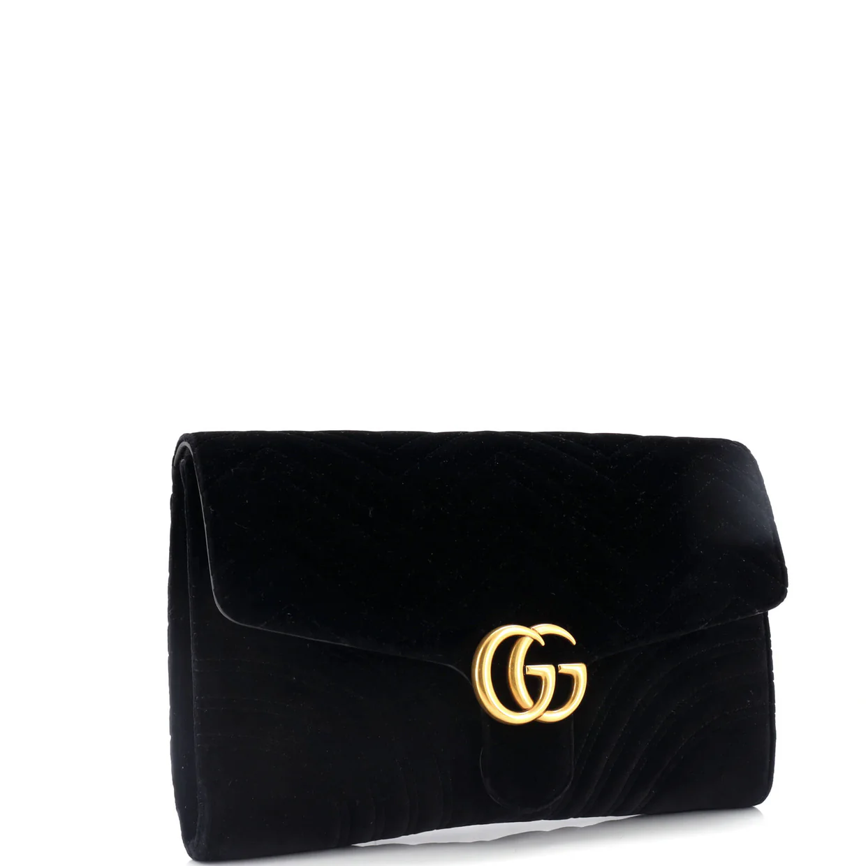 GG Marmont Flap Clutch Matelasse Velvet - Deep Luxury