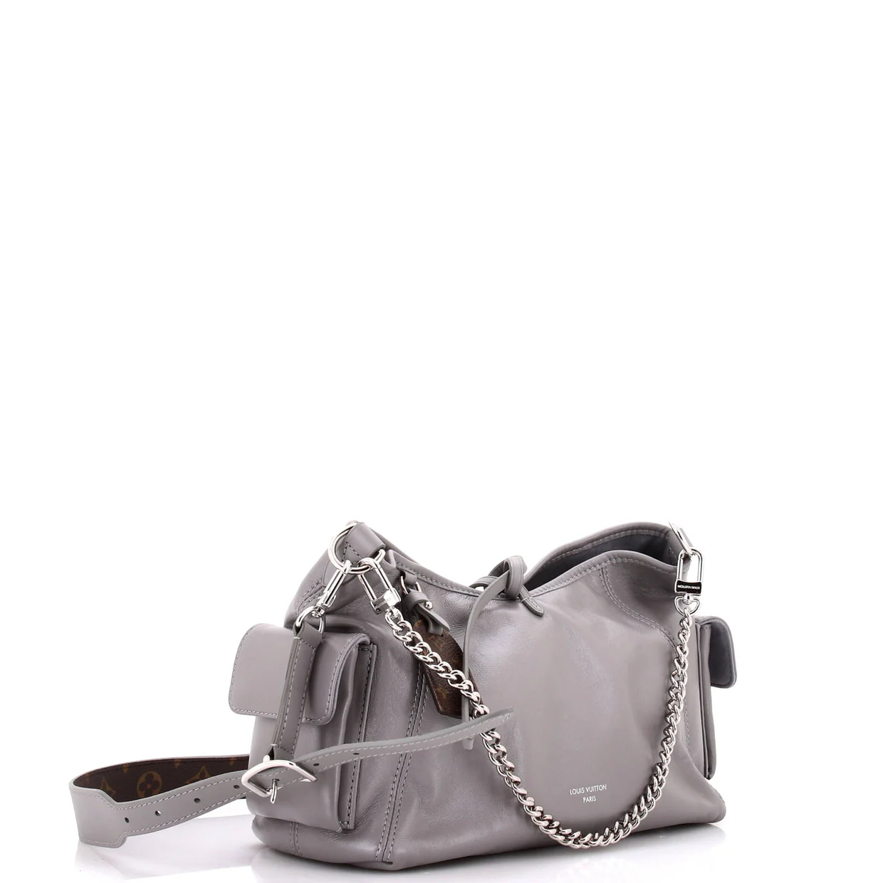 CarryAll Cargo Hobo Leather with Monogram Canvas PM - Deep Luxury