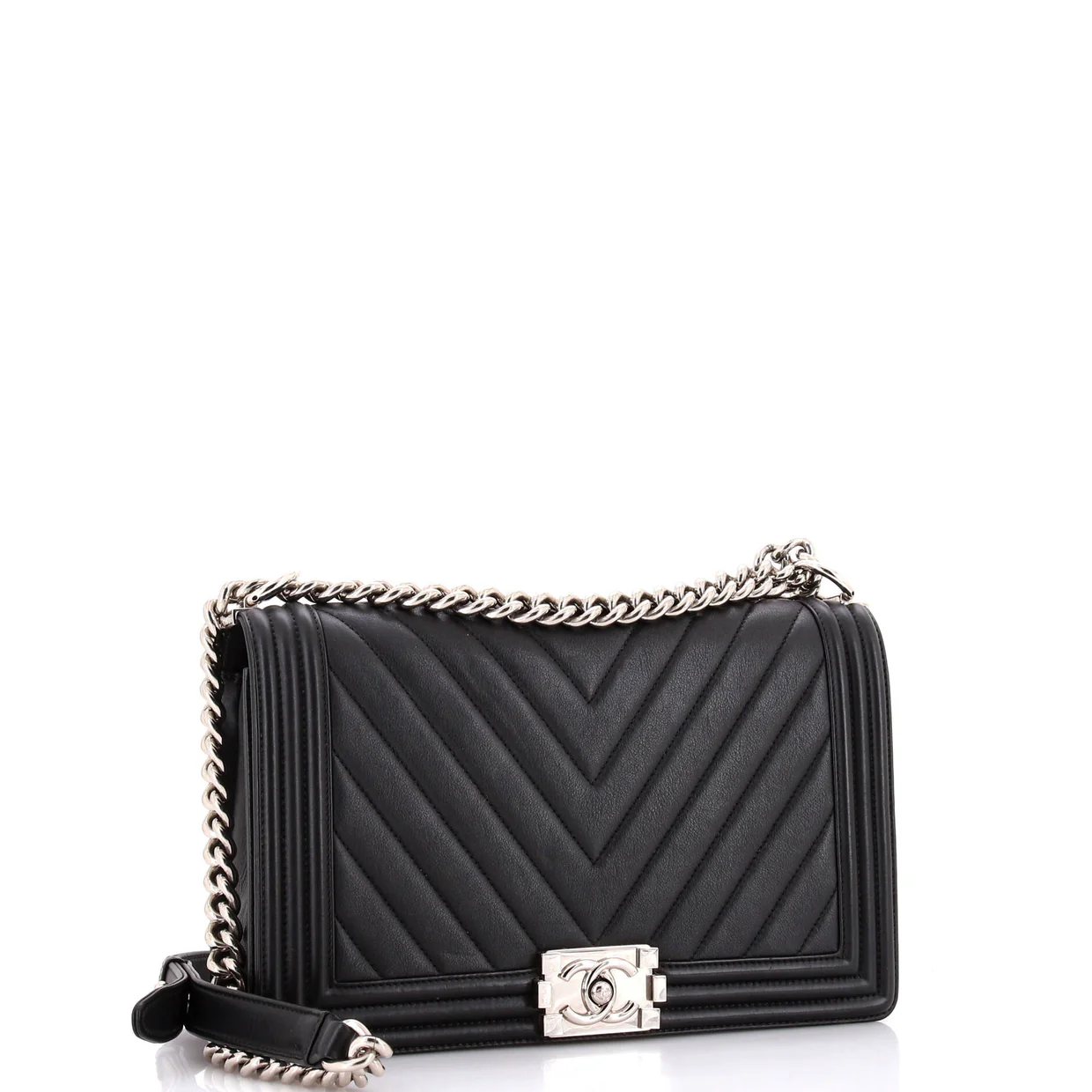 Boy Flap Bag Chevron Calfskin New Medium - Deep Luxury