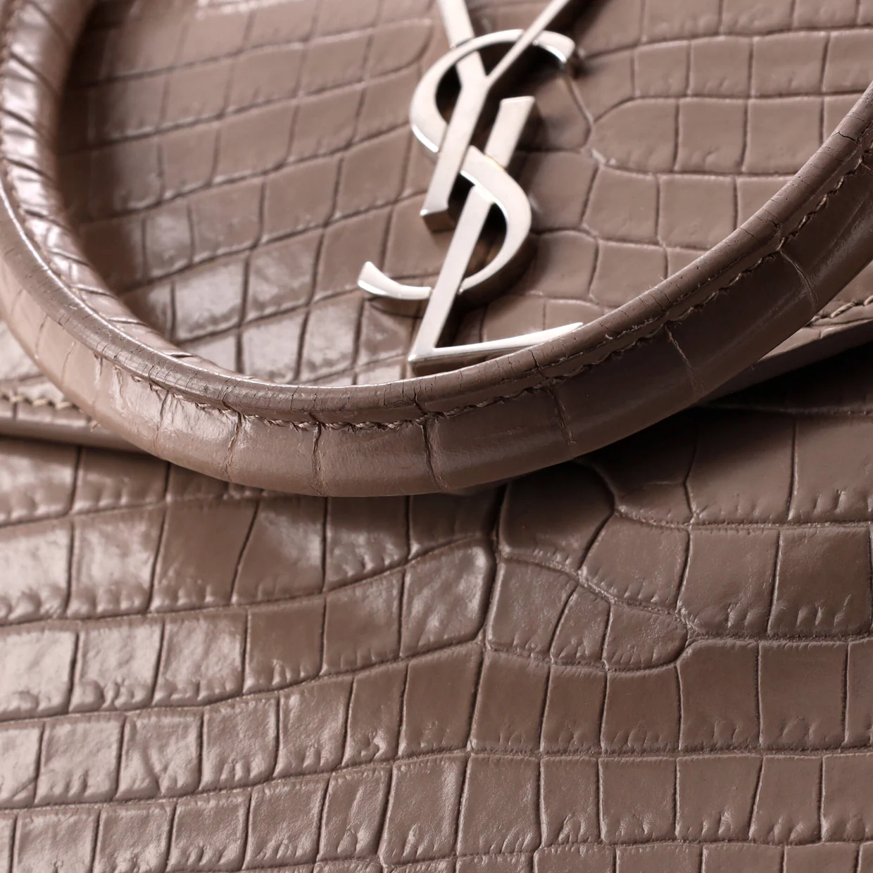 Uptown Tote Crocodile Embossed Leather Small - Deep Luxury