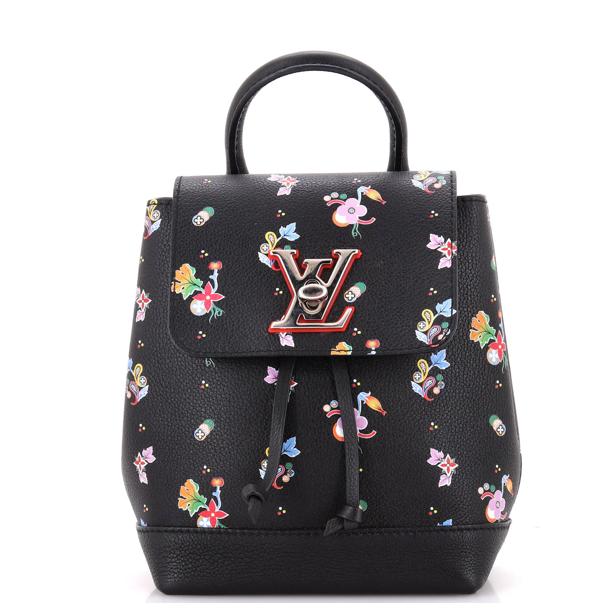 Lockme Backpack Floral Printed Leather Mini - Deep Luxury