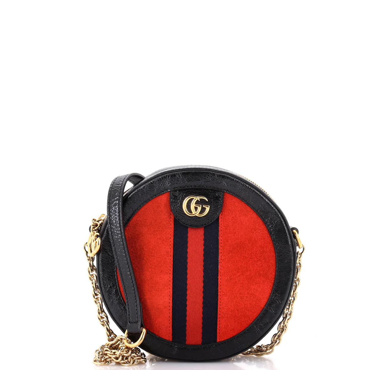 Ophidia Round Shoulder Bag Suede Mini - Deep Luxury