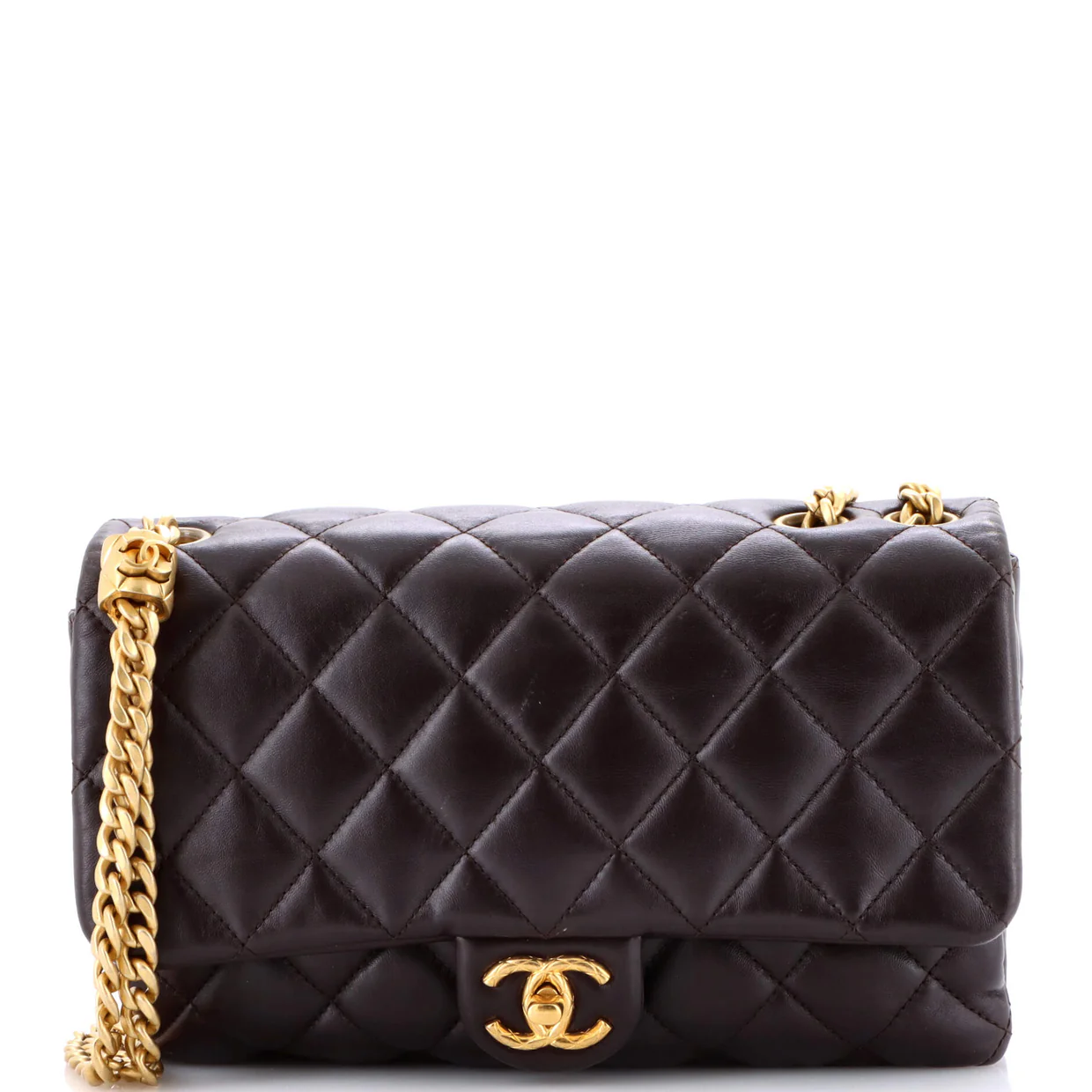 All Slide Long Flap Bag Quilted Lambskin Medium - Deep Luxury