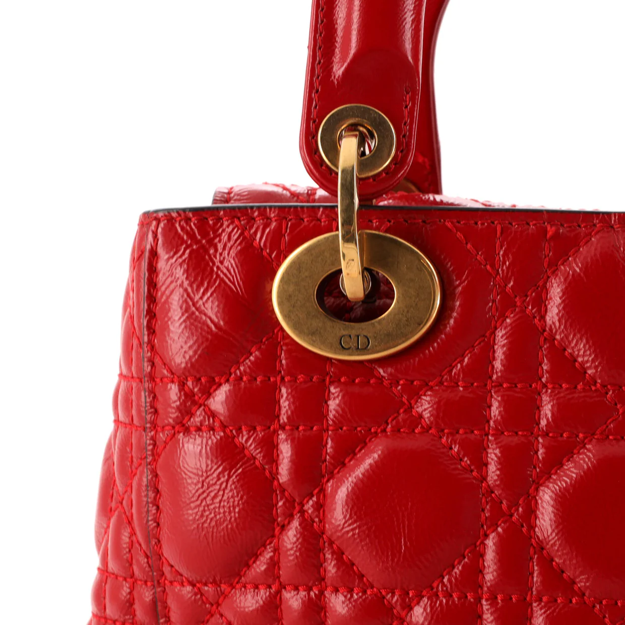 My Lady Dior Bag Cannage Quilted Crinkled Patent - Deep Luxury