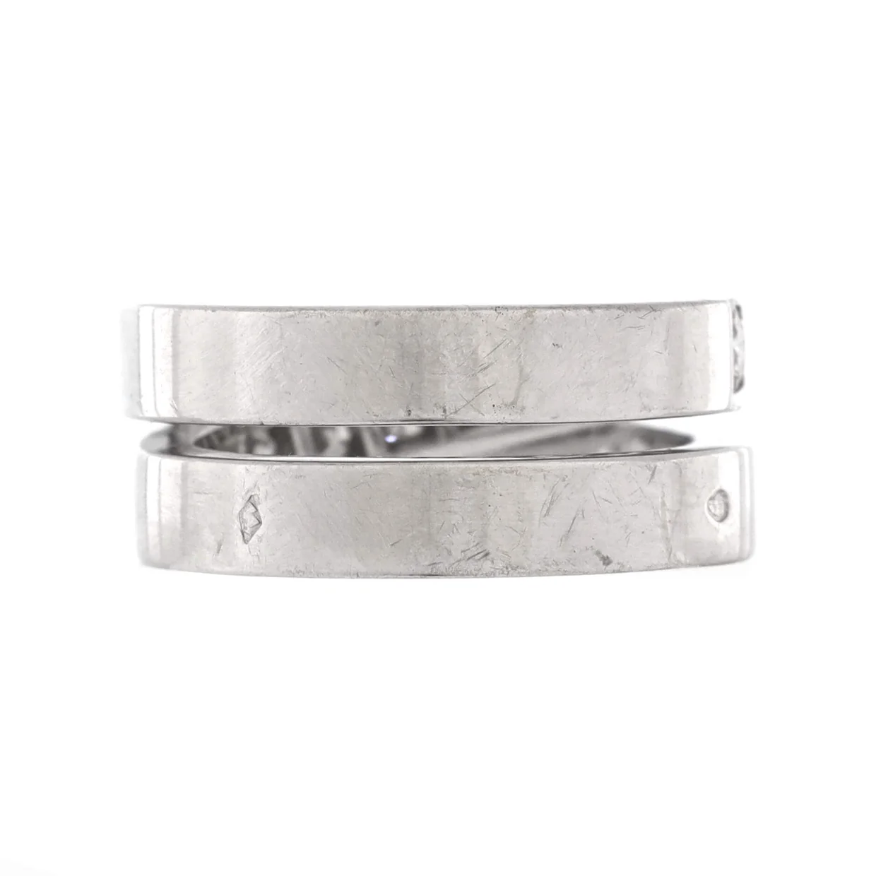 Paris Nouvelle Vague Crossover Ring 18K White Gold with Diamonds - Deep Luxury