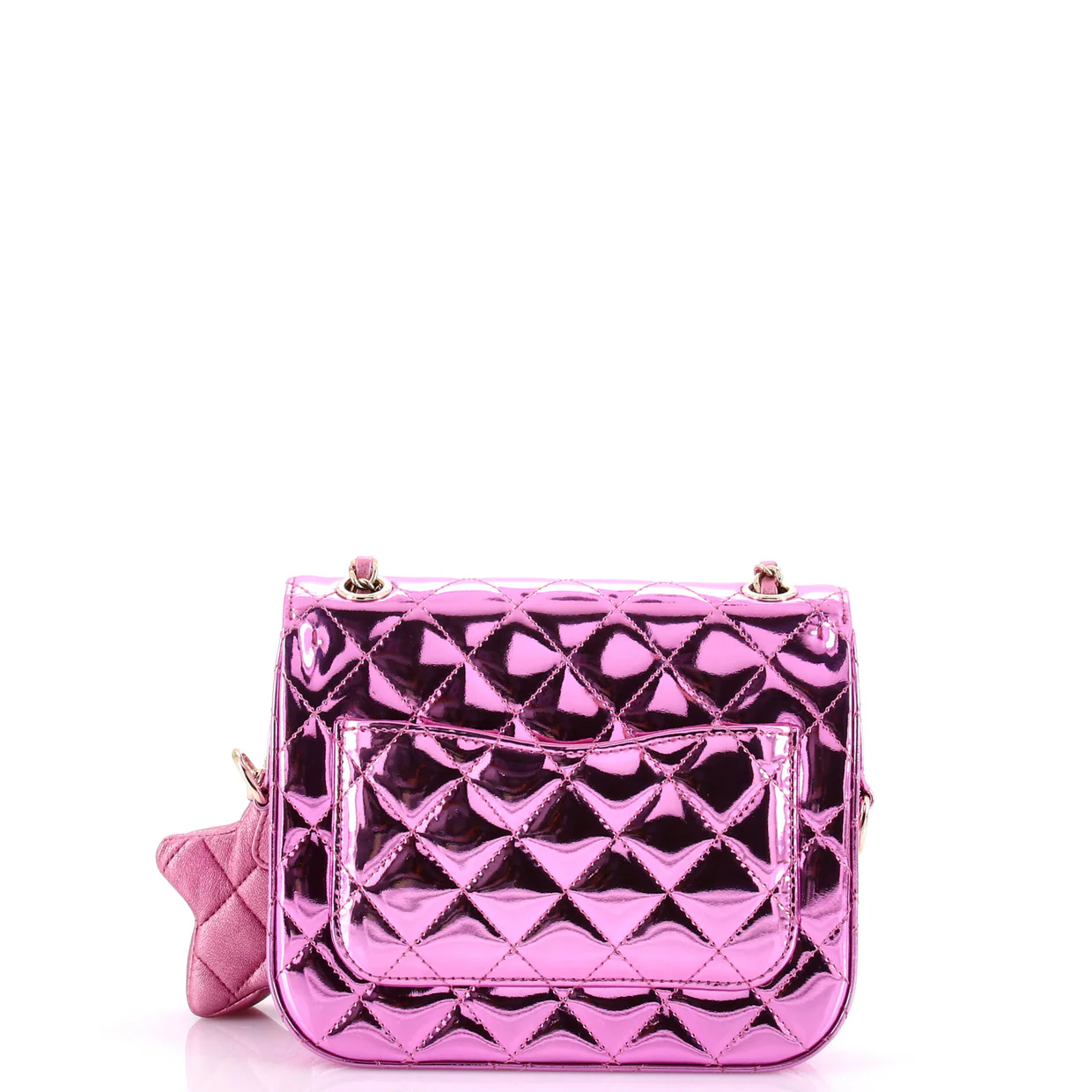 Classic Single Flap Bag with Star Coin Purse Quilted Metallic Leather Mini - Deep Luxury